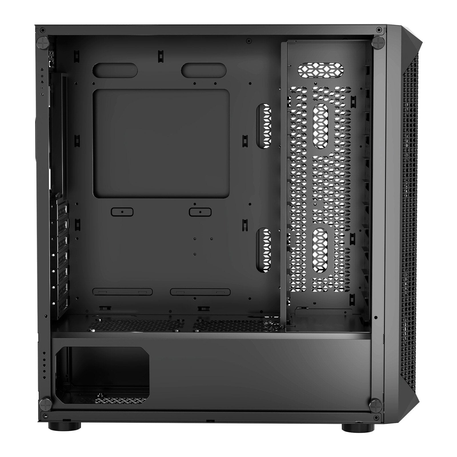Mid-Tower PC Gaming Case with High-Airflow, Tempered Glass, Dust Filter, 4 Fans, Cable Management, ATX/M-ATX/ITX Compatible