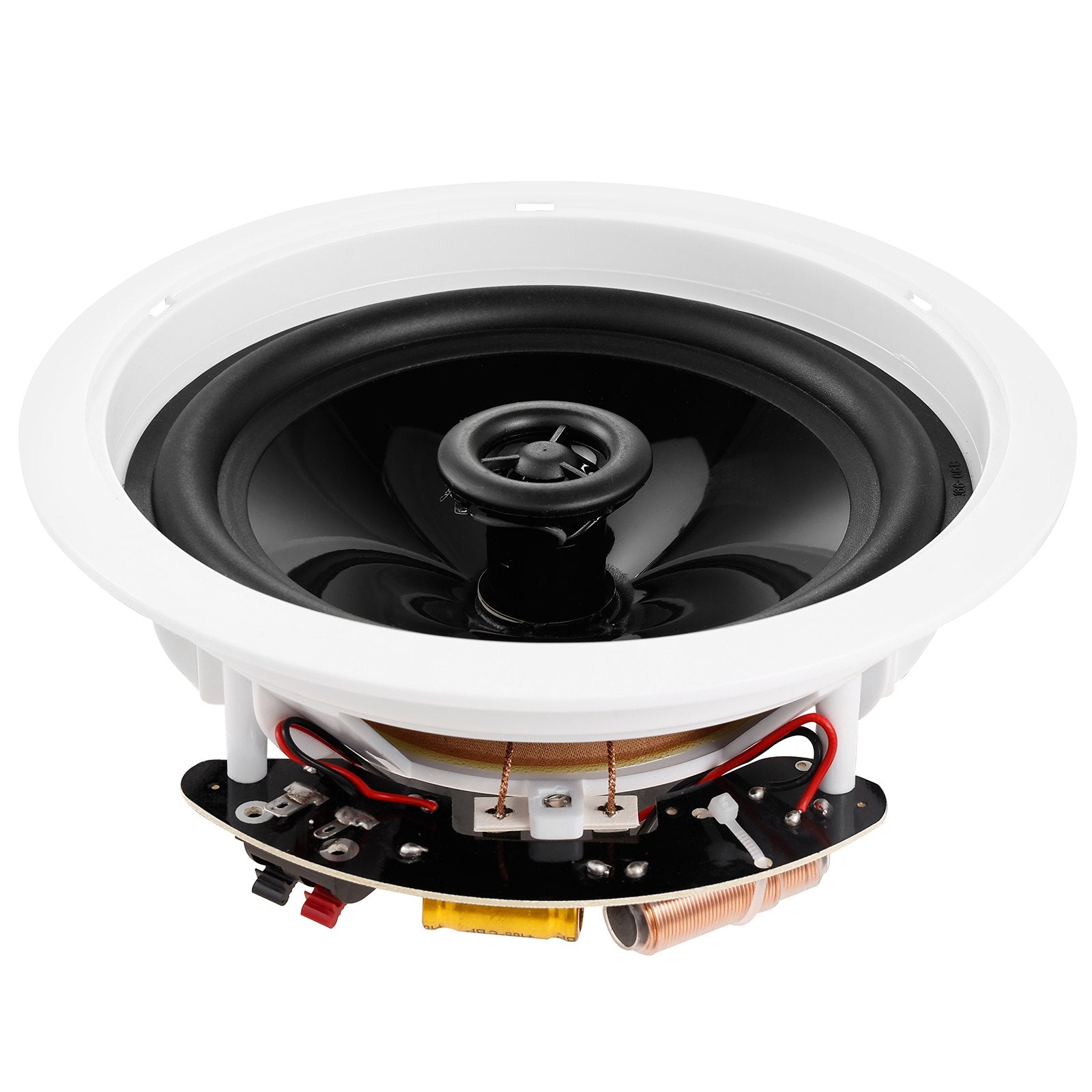 6.5-Inch 150W Flush Mount Ceiling & Wall Speaker System, 8Ω Impedance, 89dB Sensitivity for Home, Kitchen, Bedroom, Outdoor Spaces
