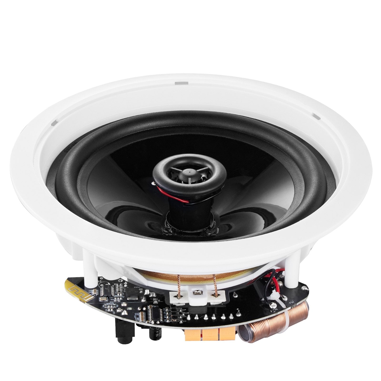 6.5'' Bluetooth Flush Mount Ceiling & In-Wall Speaker, 150W, 8Ω, 89dB Sensitivity for Home, Kitchen, Bedroom, Outdoor Porches