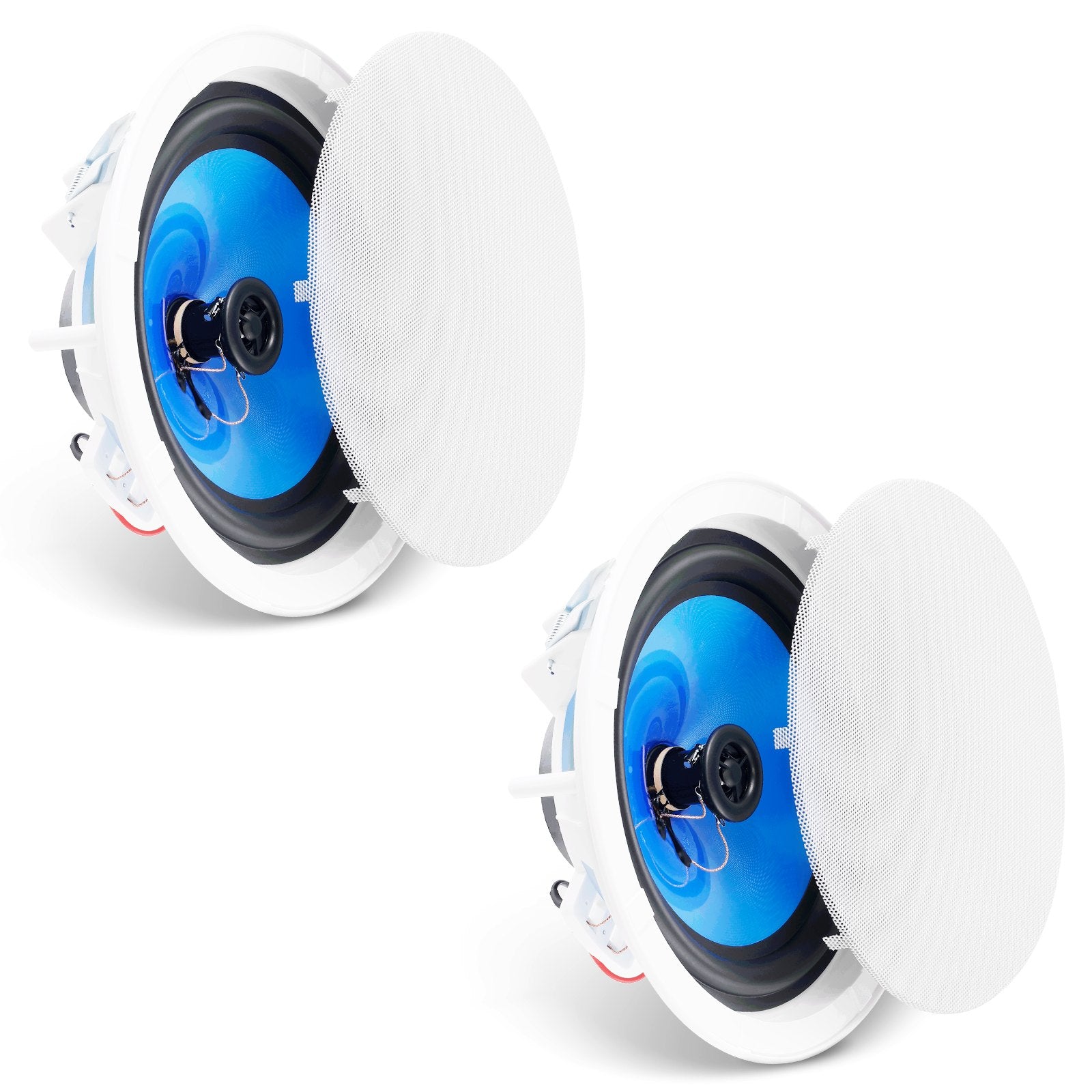8-Inch Ceiling Speakers Pair, 50W Power, 8Ω Impedance, 89dB Sensitivity for Home, Kitchen, Living Room, Bedroom, Outdoor Use