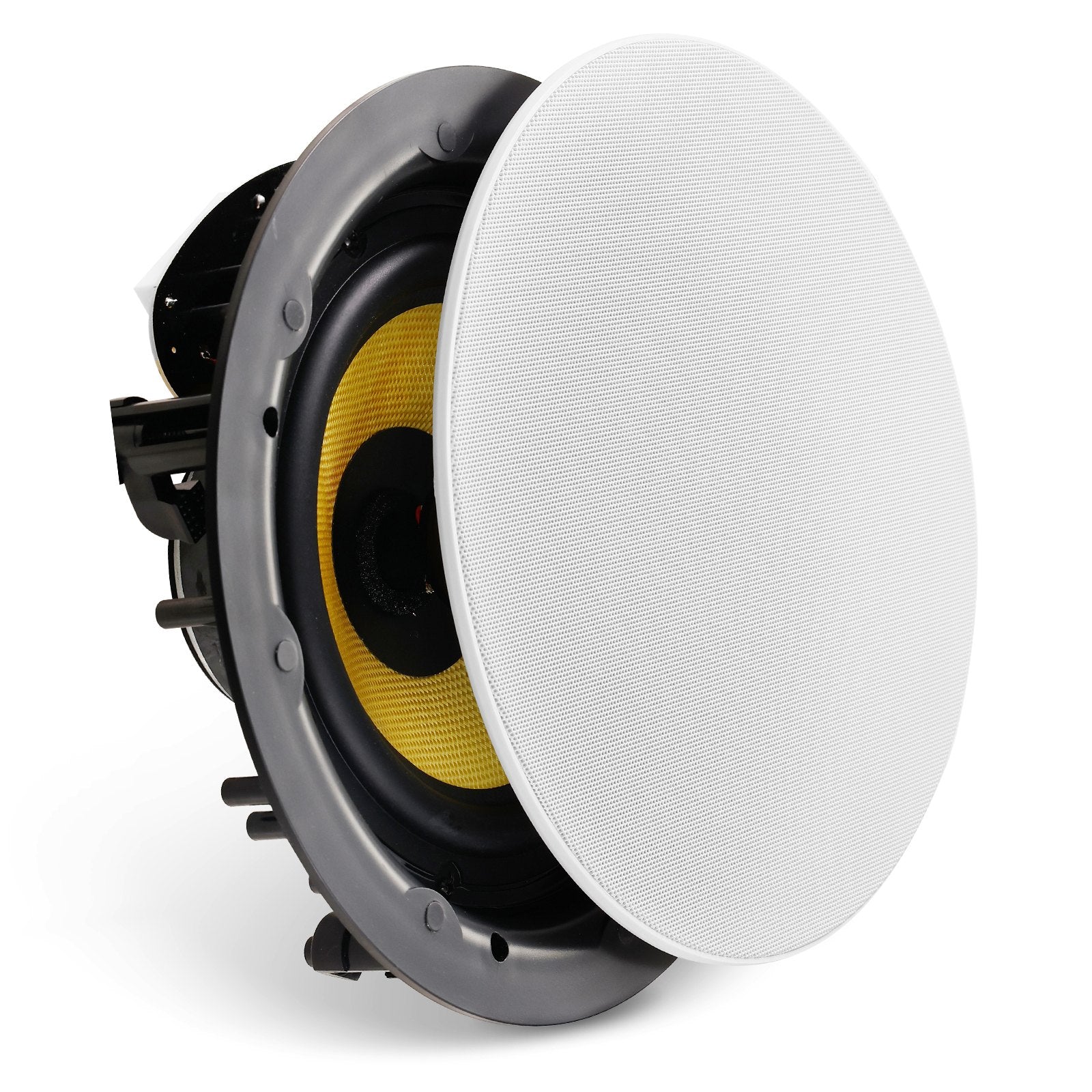 8-Inch Flush Mount Ceiling Speaker, 200W Power, 8Ω Impedance, 89dB Sensitivity, Ideal for Home, Kitchen, Bedroom, or Outdoor Porches