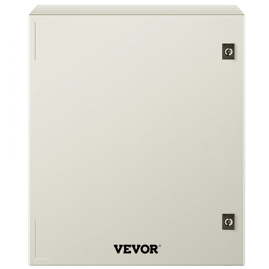 VEVOR Fiberglass Enclosure 19.7 x 15.7 x7.9" Electrical Enclosure Box NEMA 3X Electronic Equipment Enclosure Box IP65 Weatherproof Wall-Mounted Electrical Enclosure With Hinges & Quarter-Turn Latches