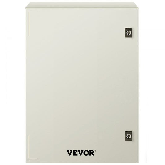 VEVOR Fiberglass Enclosure 23.6 x 15.7 x 9.1" Electrical Enclosure Box NEMA 3X Electronic Equipment Enclosure Box IP65 Weatherproof Wall-Mounted Electrical Enclosure With Hinges & Quarter-Turn Latches