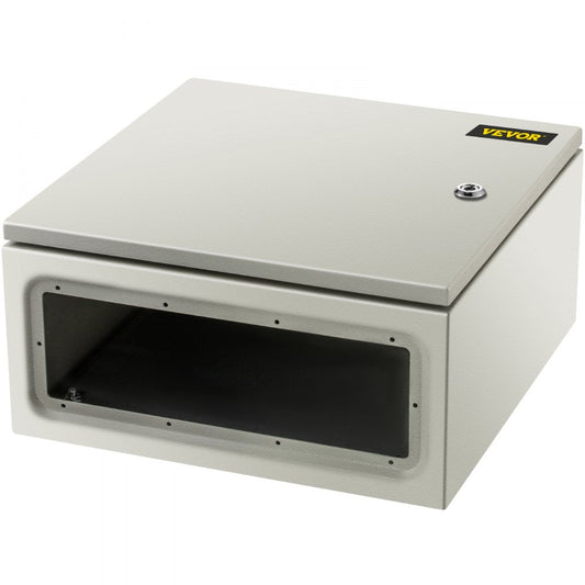 VEVOR Steel Electrical Box 16 x 16 x 8" Electrical Enclosure Box, Carbon Steel Hinged Junction Box, IP65 Weatherproof Metal Box Wall-Mounted Electronic Equipment Enclosure Box with Mounting Plate