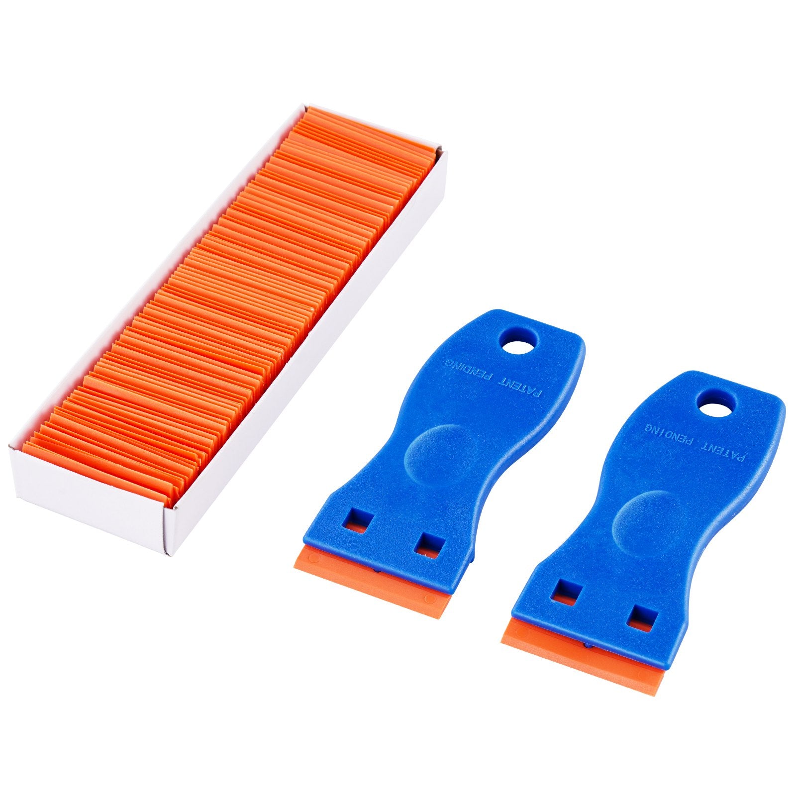 2PCS Durable Plastic Razor Blade Scraper with 120 Blades - Scratch-Free Tool for Stickers, Decals, Adhesive, Labels, Paint Removal