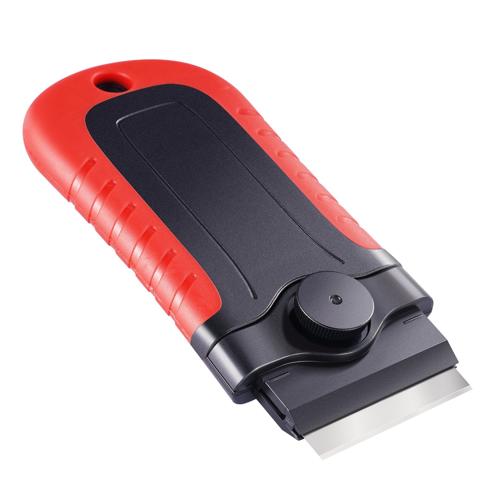 Heavy-Duty Razor Blade Scraper Tool with 15 Extra Carbon Steel Blades, Secure Locking Cap for Glass, Stovetop, Oven, Label and Paint Removal