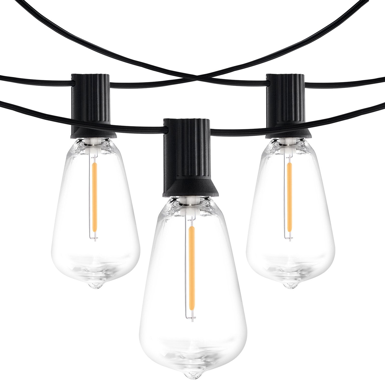 200FT LED Outdoor String Lights - 2700K Dimmable, 100 Shatterproof ST38 Bulbs, E12 Base, Waterproof for Patio, Garden, Balcony, Party Decor