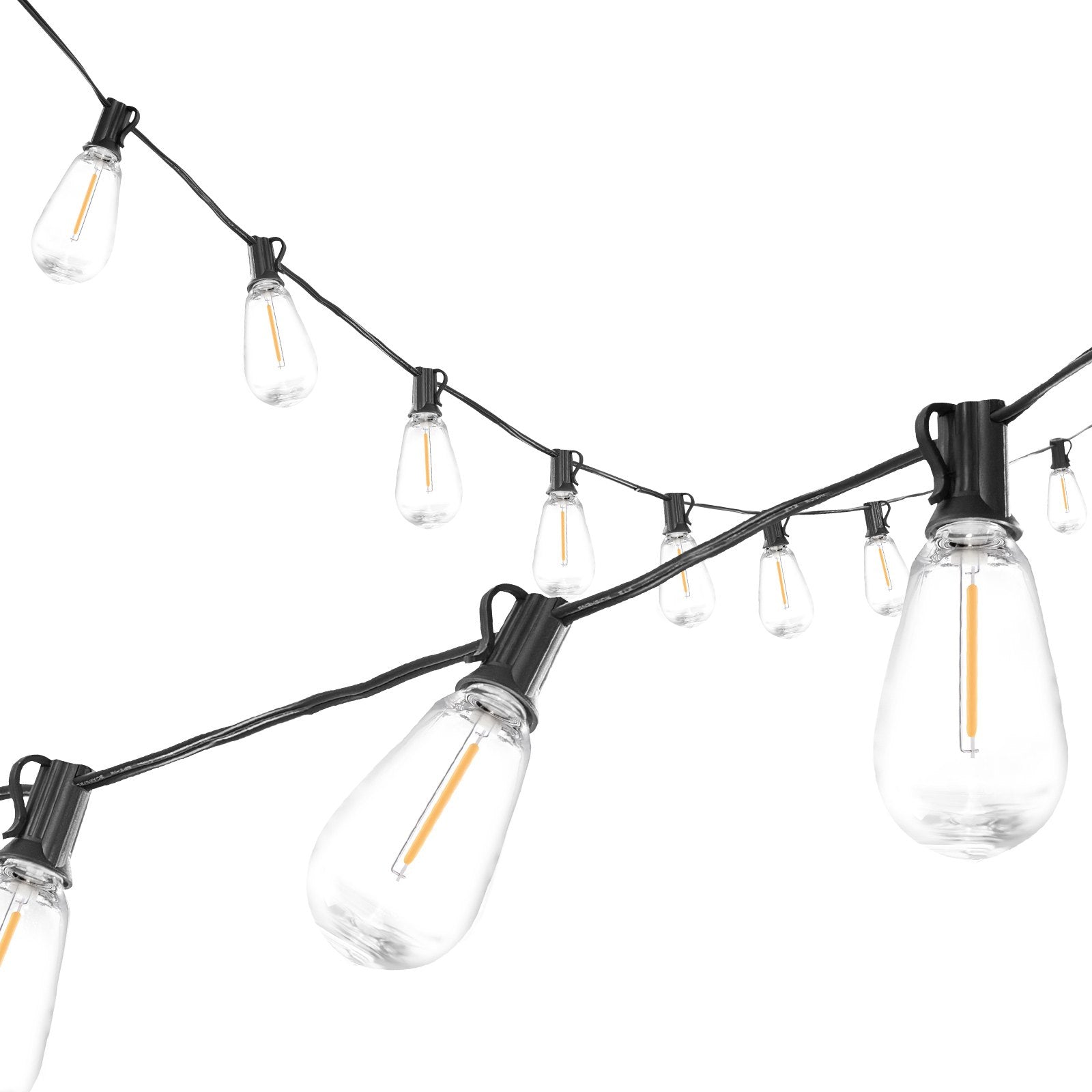 50FT LED Outdoor String Lights, 2700K Dimmable Patio Decor, Waterproof S14 Shatterproof Bulbs, E12 Base for Porch, Backyard, Garden, Deck, Balcony Party Lighting