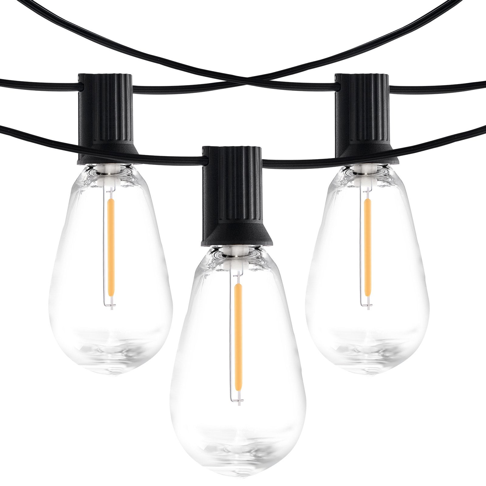 50FT LED Outdoor String Lights, 2700K Dimmable Patio Decor, Waterproof S14 Shatterproof Bulbs, E12 Base for Porch, Backyard, Garden, Deck, Balcony Party Lighting