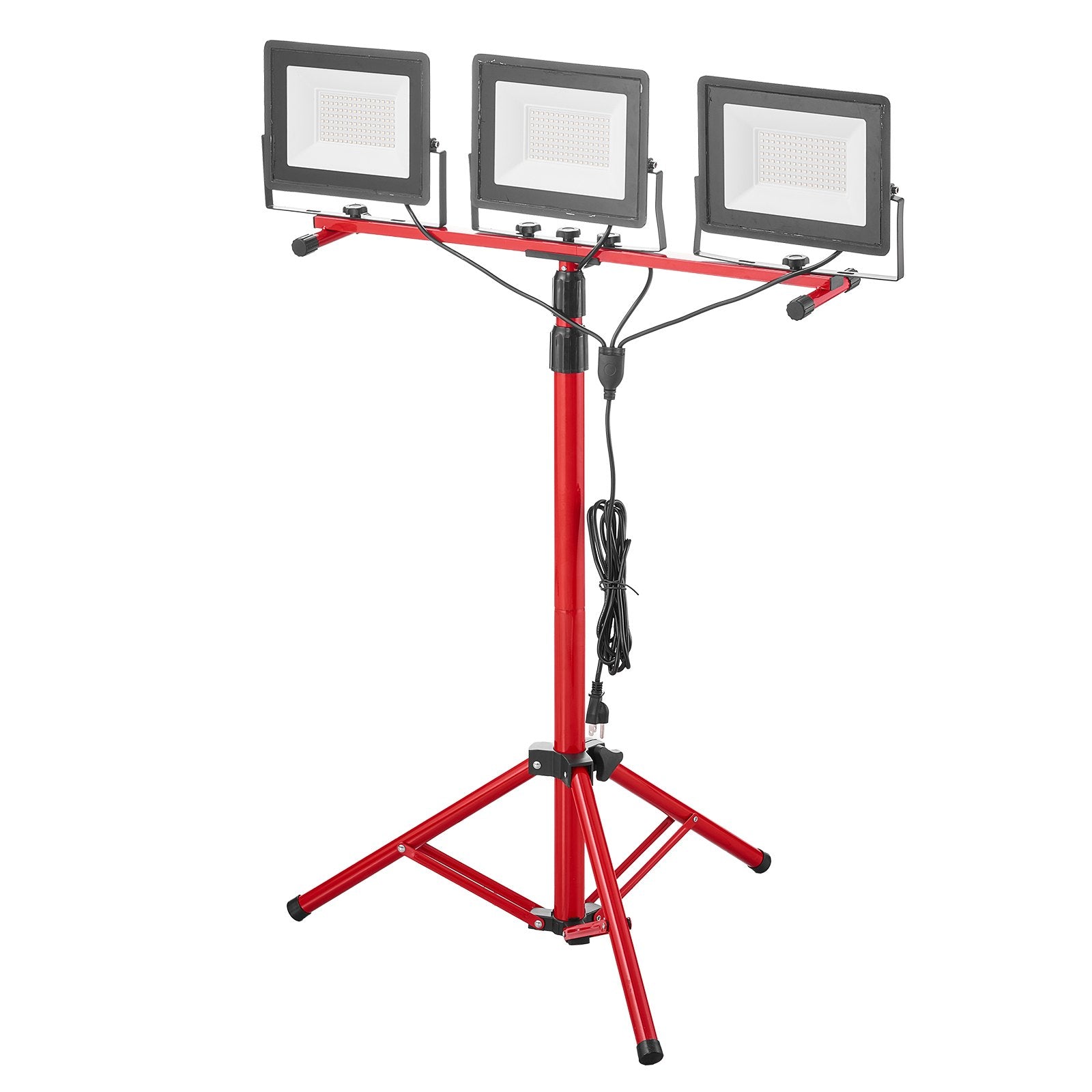 High-Intensity LED Work Light with Tripod Stand - 21,000 Lumens, Waterproof, Adjustable Heads, 10.83 ft Cord for Indoor/Outdoor Construction & Camping