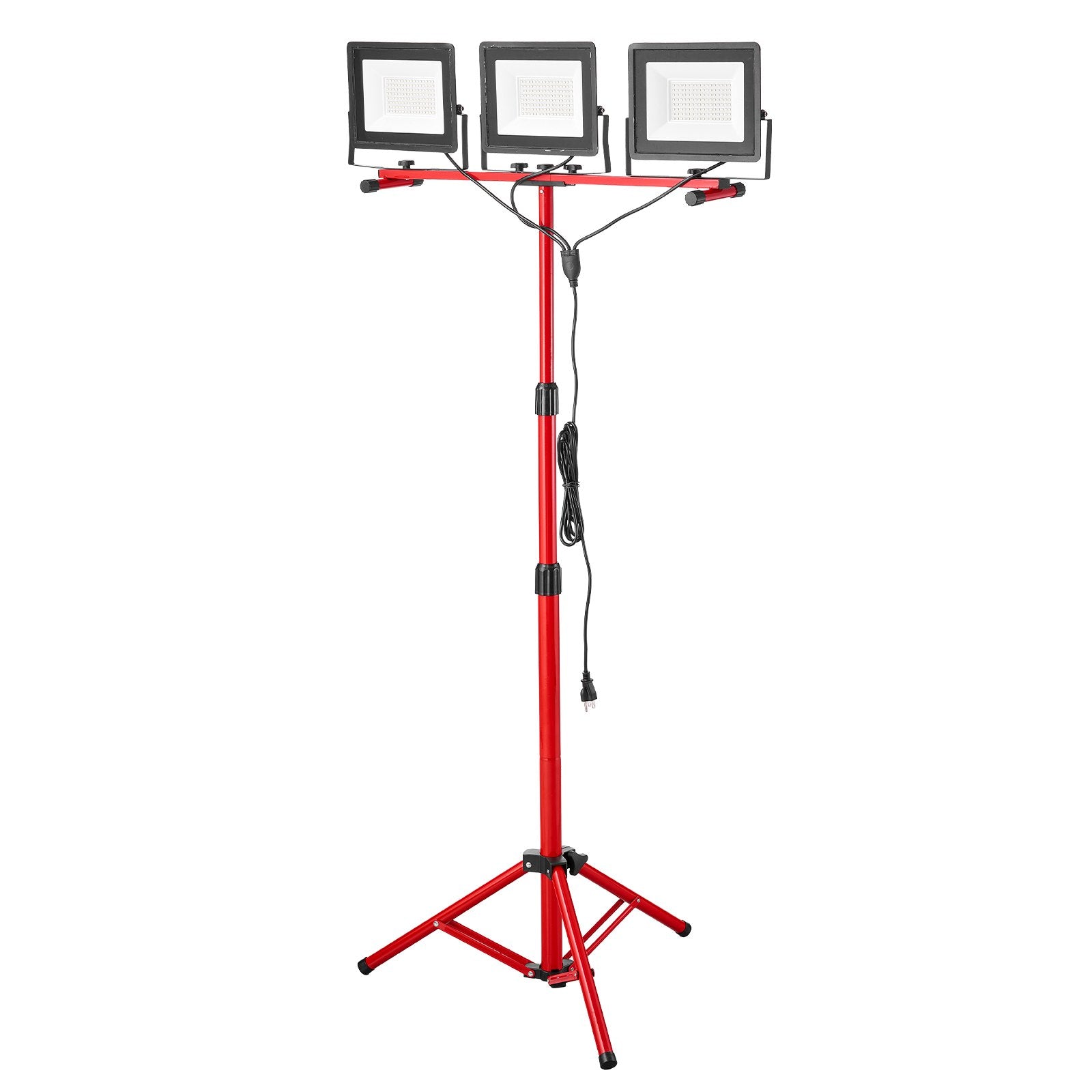 High-Intensity LED Work Light with Tripod Stand - 21,000 Lumens, Waterproof, Adjustable Heads, 10.83 ft Cord for Indoor/Outdoor Construction & Camping