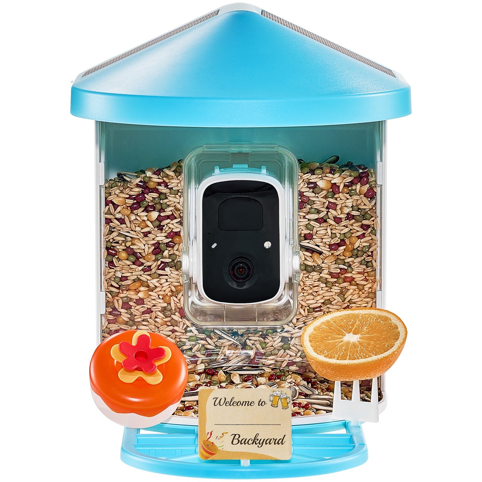 Solar-Powered Smart Bird Feeder with 2K HD Camera, AI Identifies 10,000+ Birds, Wireless, Auto Capture, Instant Alerts, Perfect for Bird Lovers