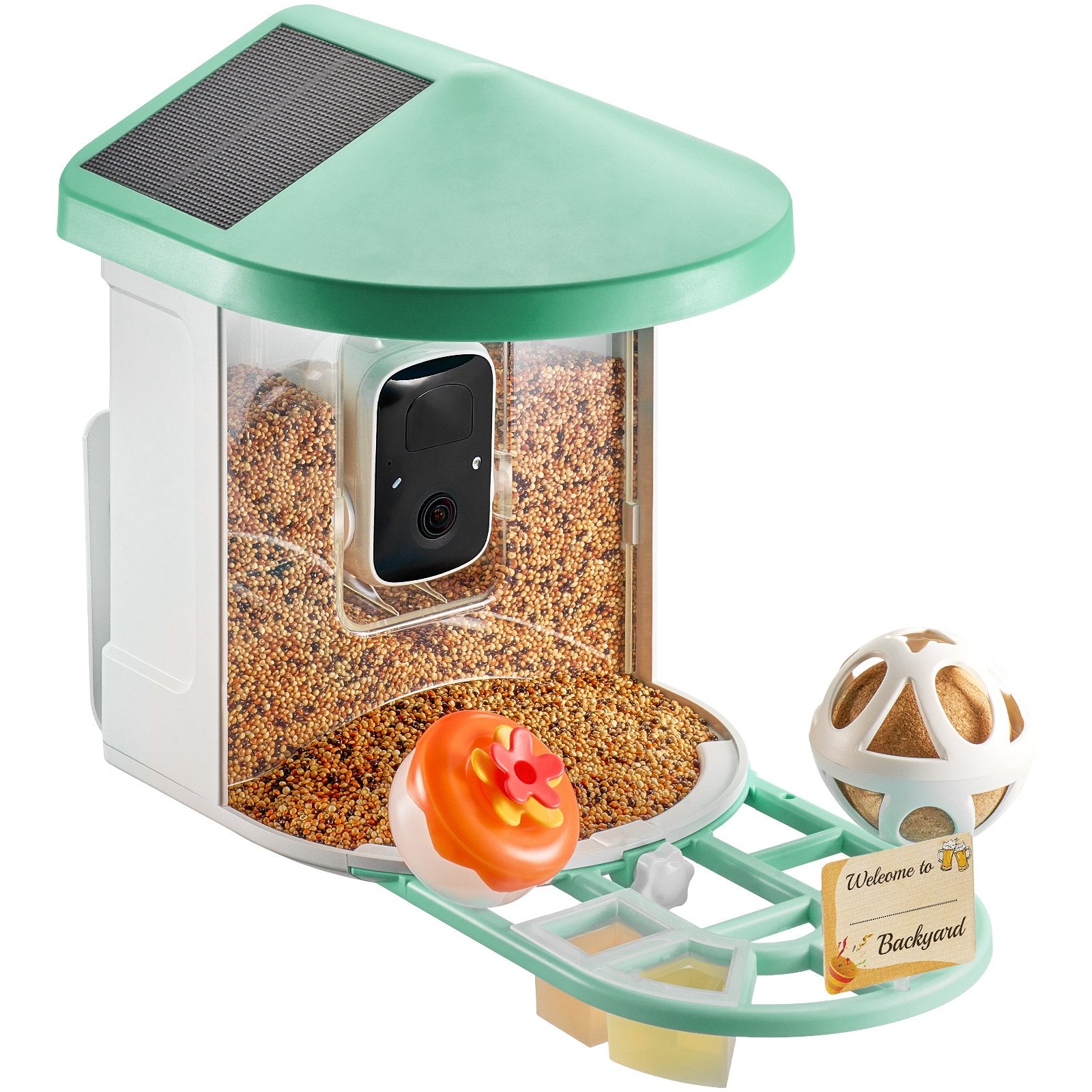Smart Bird Feeder with 2K HD Camera, AI Identifies 10,000+ Species, Solar-Powered, Wireless, Auto Capture & Notify, Ideal Gift for Bird Lovers