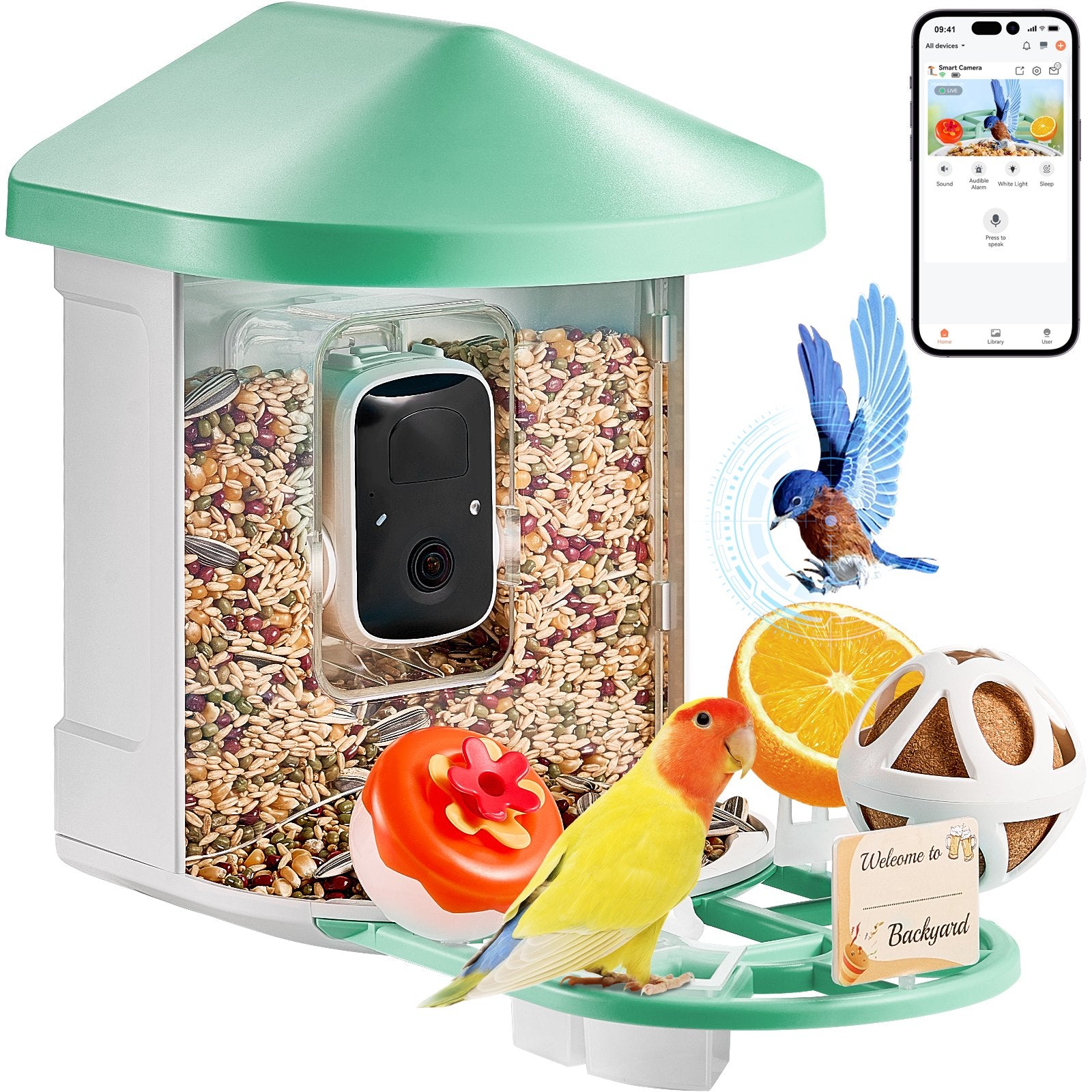 Solar-Powered Smart Bird Feeder with 2K HD Camera, AI Identifies 10,000+ Species, Auto Capture & Alerts, Remote Control, Ideal Gift for Bird Enthusiasts
