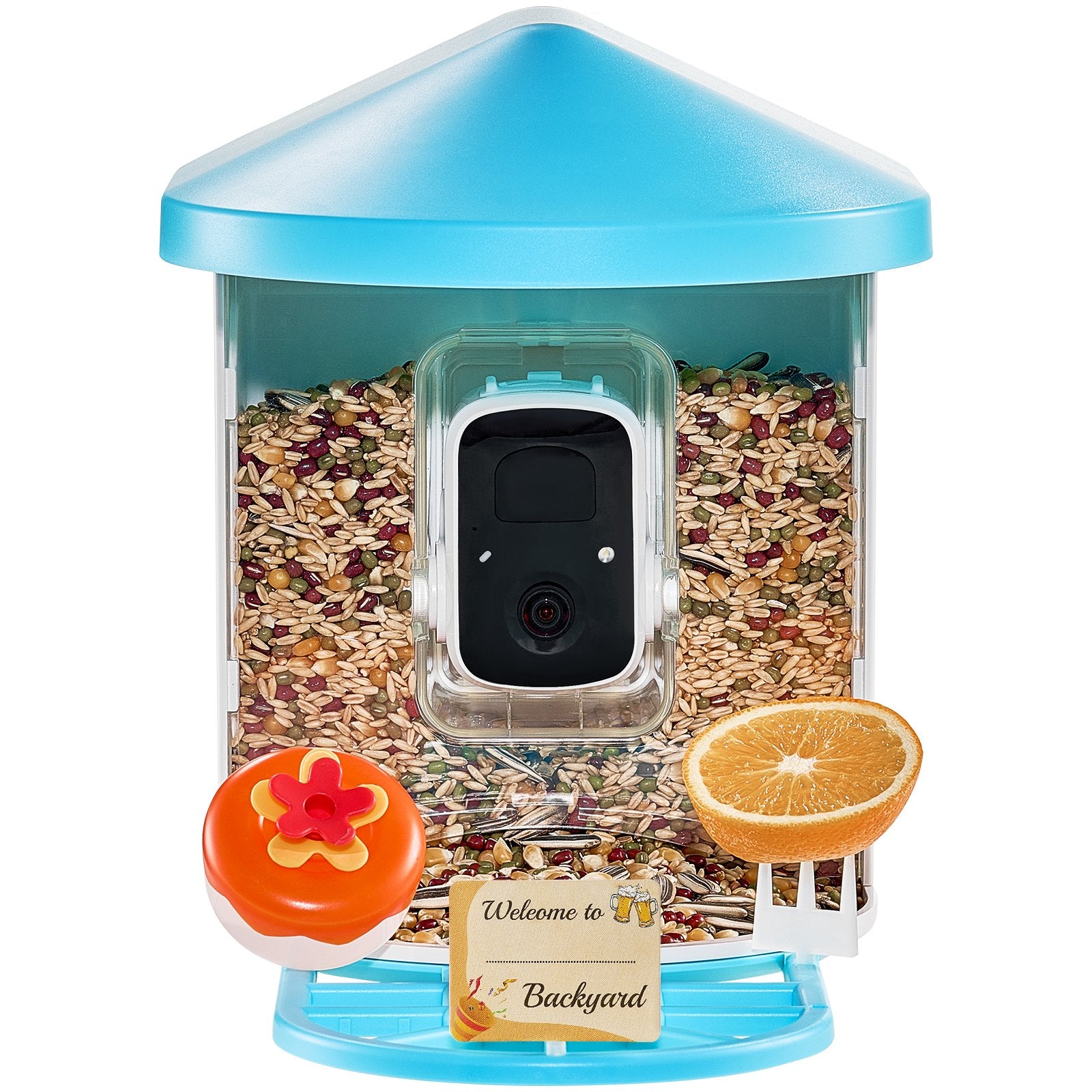 Solar-Powered Smart Bird Feeder with 2K HD Camera, AI Identifies 10,000+ Species, App Control, Squirrel-Proof, Ideal Gift for Bird Enthusiasts