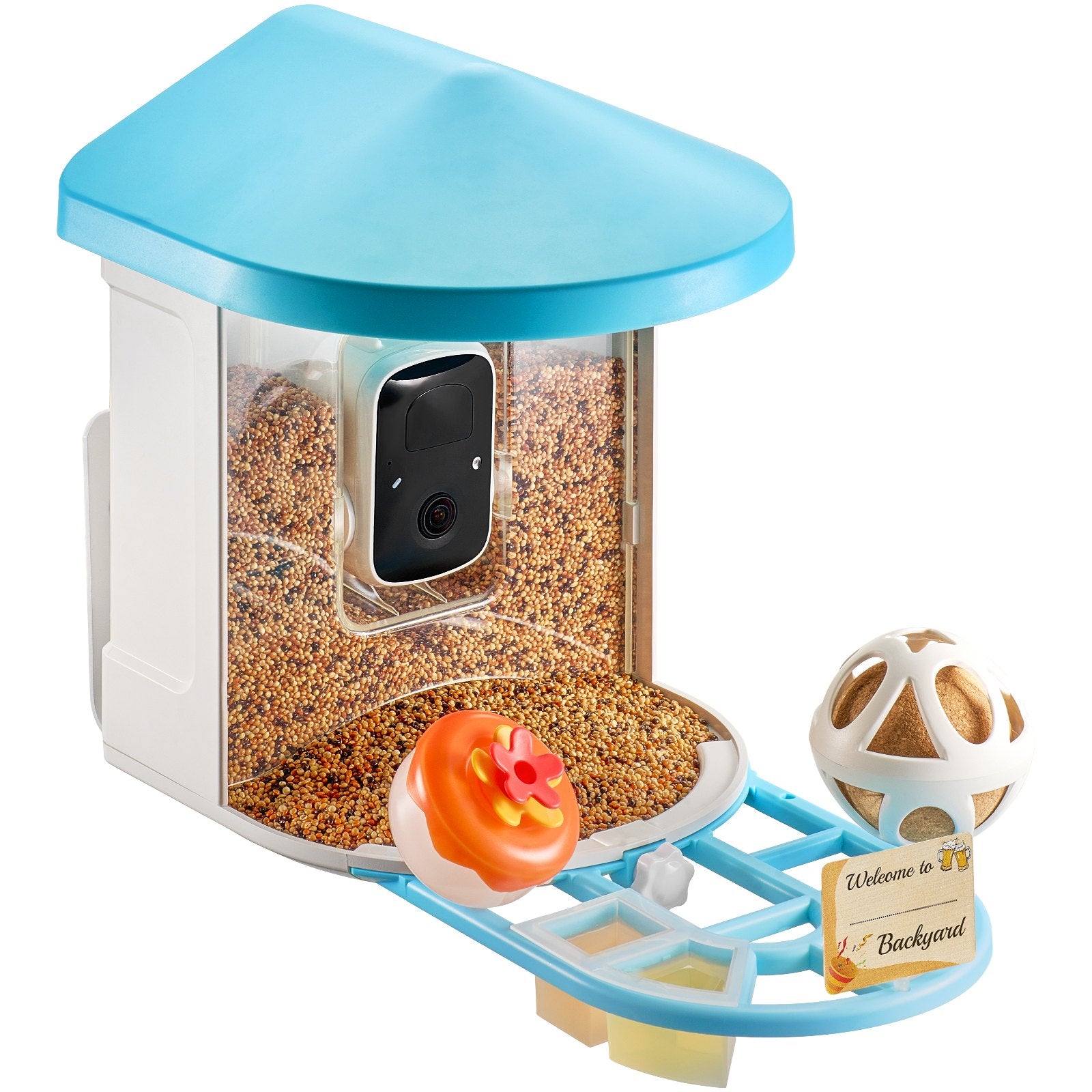Solar-Powered Smart Bird Feeder with 2K HD Camera, AI Identifies 10,000+ Species, App Control, Squirrel-Proof, Ideal Gift for Bird Enthusiasts