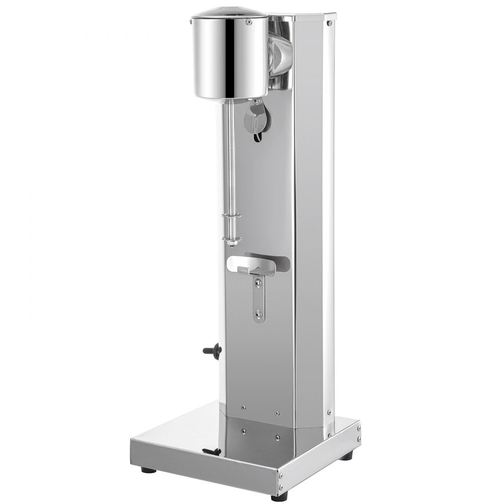 Electric Stainless Steel Milkshake Machine with 800ml Cup and Dual Speed Settings, 180W Single Head Classic Design in Silver