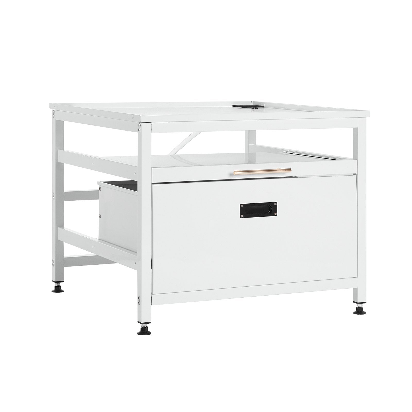 Universal White Laundry Pedestal: 23" Height, 29"x29" Washer Dryer Stand with Pull-out Tray, 700 lbs Capacity, Non-Slip Feet, Storage Space