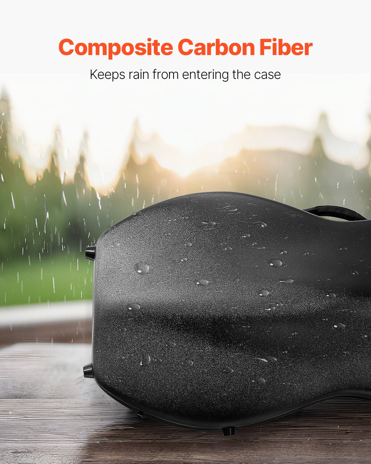 Lightweight 4/4 Full Size Cello Case, Black Composite Carbon Fiber, Plush Lining, Dual Straps, Anti-Scratch, Professional Travel Bag