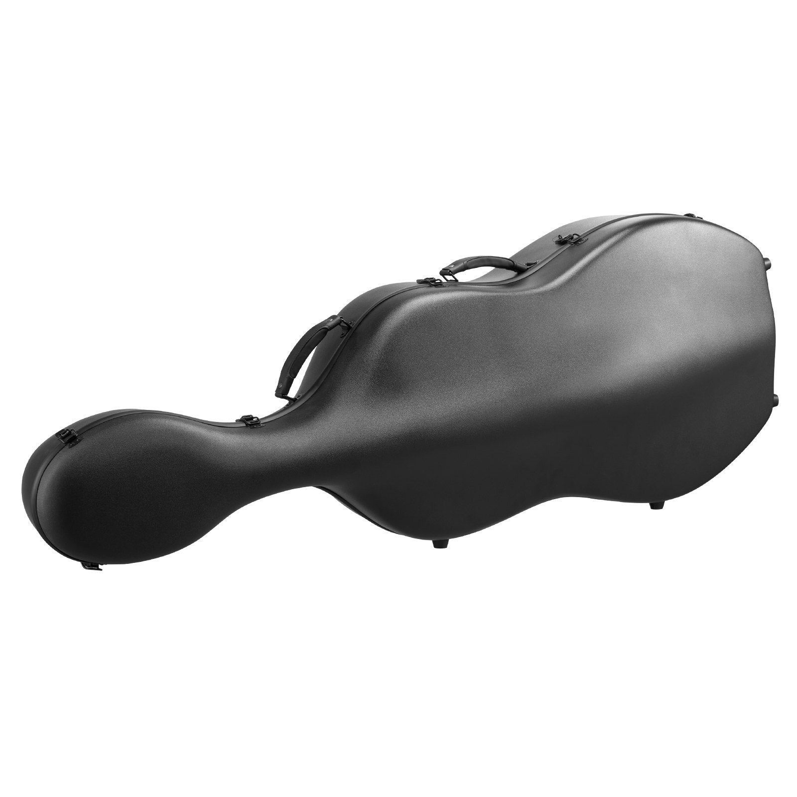 Lightweight 4/4 Full Size Cello Case, Black Composite Carbon Fiber, Plush Lining, Dual Straps, Anti-Scratch, Professional Travel Bag