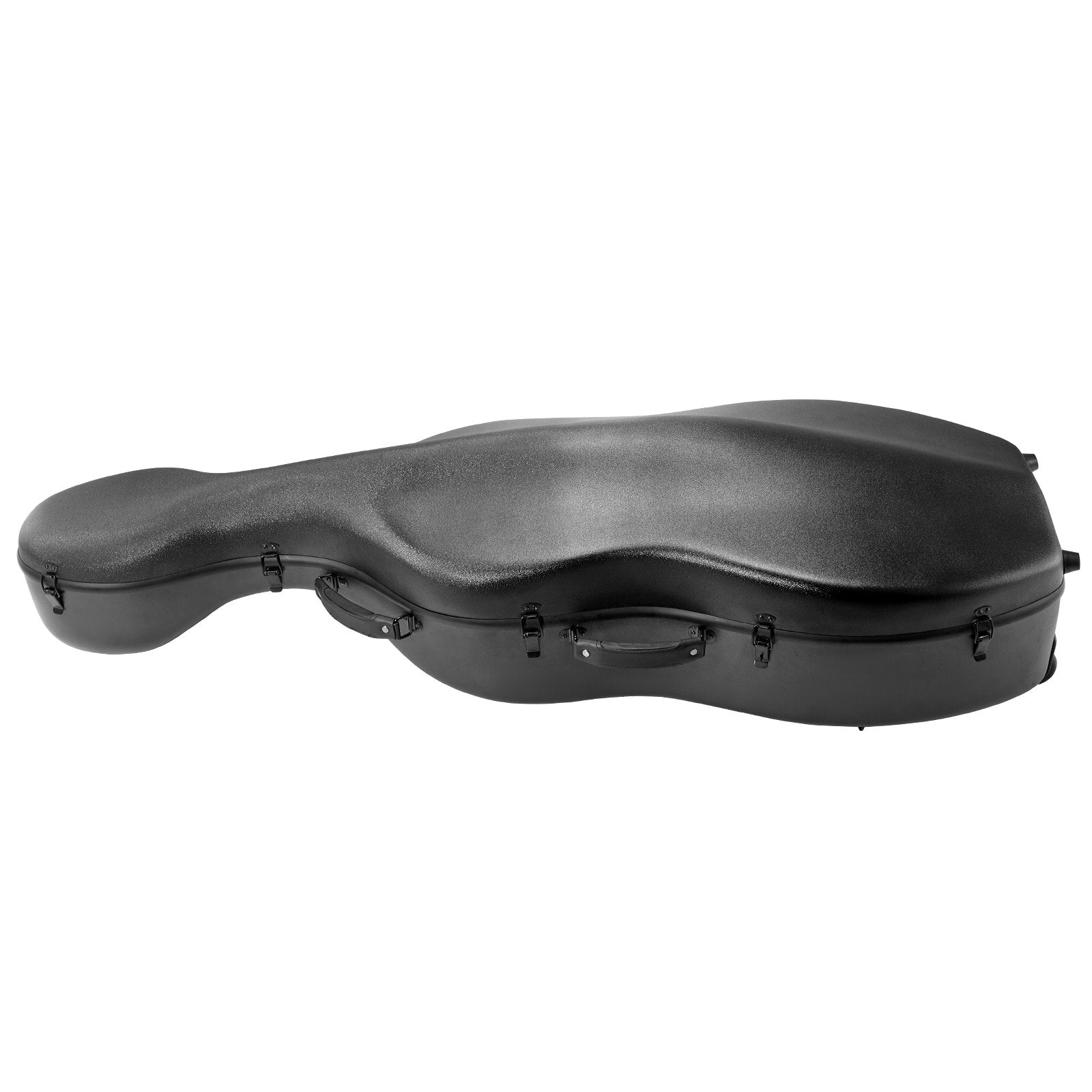 Lightweight 4/4 Full Size Cello Case, Black Composite Carbon Fiber, Plush Lining, Dual Straps, Anti-Scratch, Professional Travel Bag