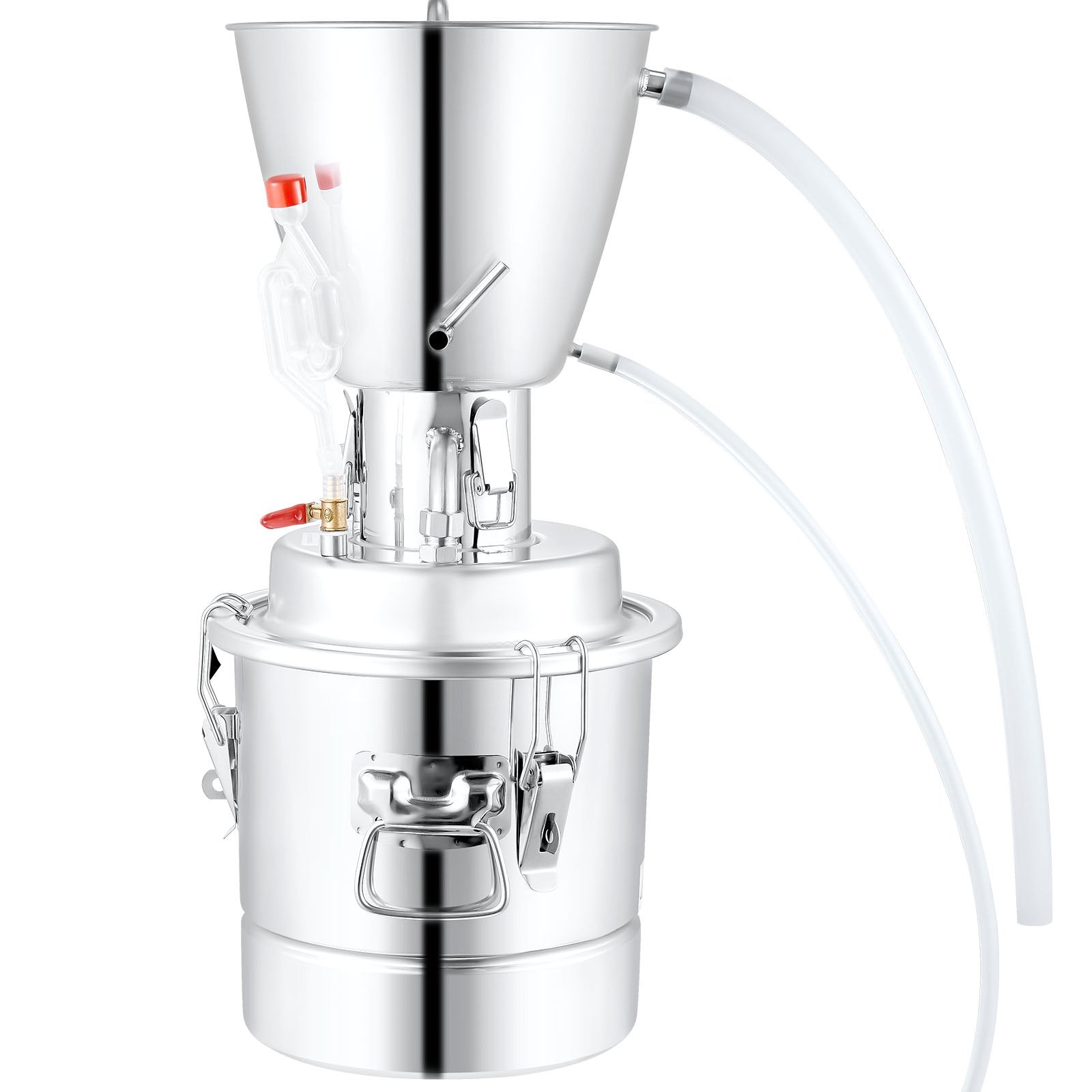 50L Alcohol Distiller Kit with 304 Stainless Steel, Built-in Thermometer, Circulating Pump for DIY Whisky, Wine, Brandy Making