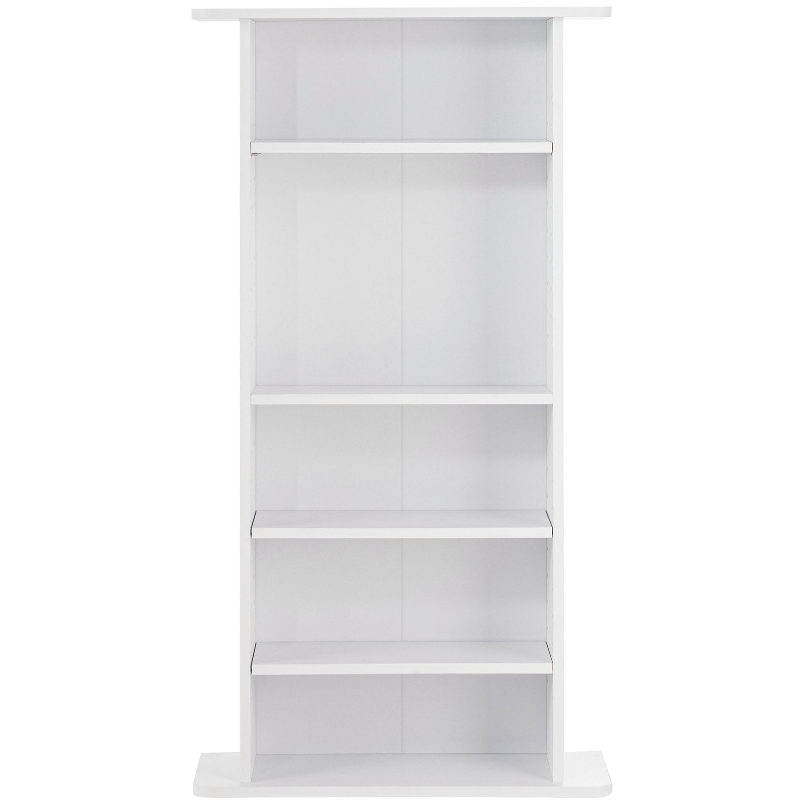 5-Layer White Media Storage Cabinet - Adjustable CD/DVD Shelves for Music, Movies, Video Games, and Memorabilia Collection, Holds 240+ Items with Anti-Tip Safety Design, Sturdy and Easy to Install.