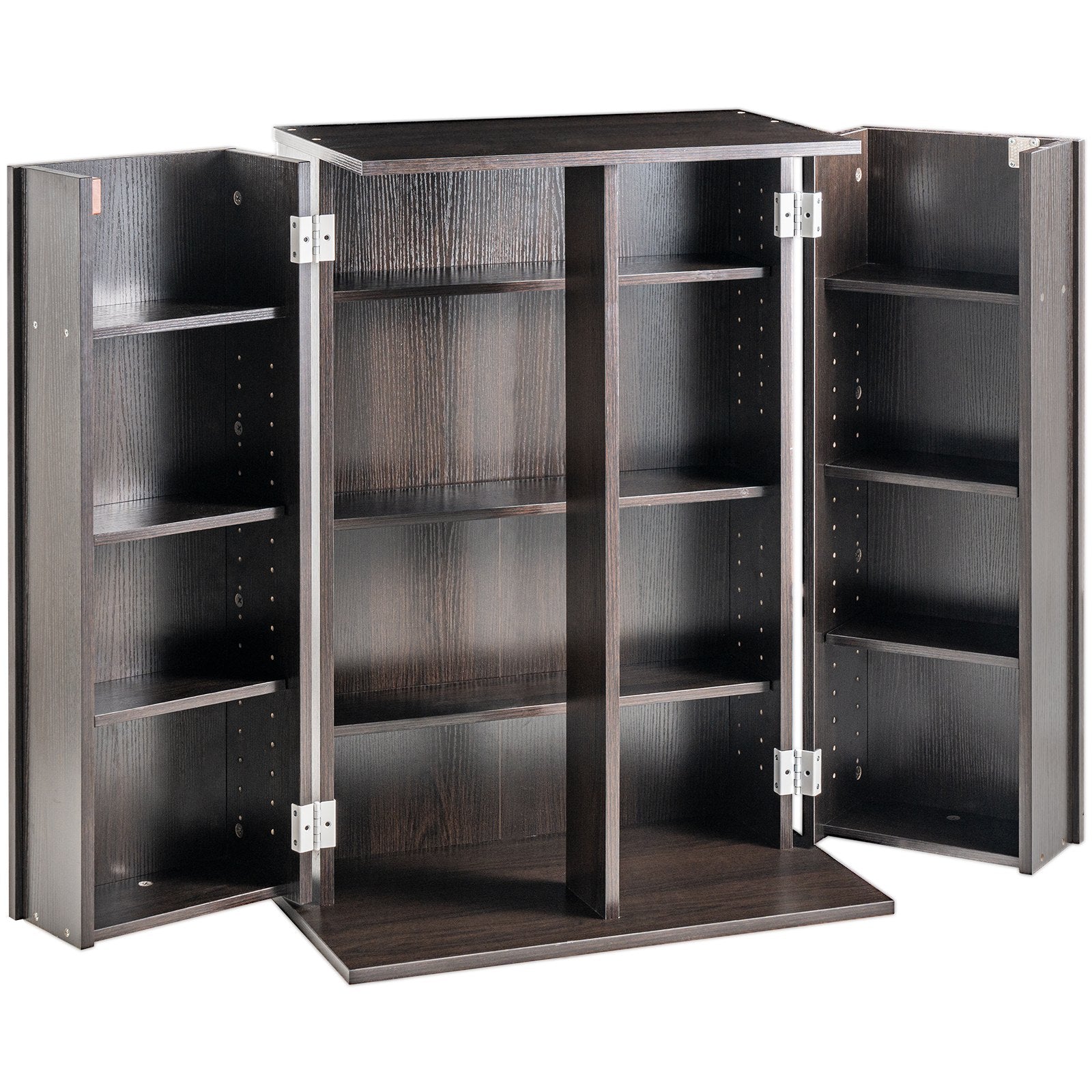 Espresso Media Storage Cabinet with Adjustable Shelves - Organize & Protect 576 CDs, DVDs, Games - Anti-Tip Design, Multi-Functional, Easy Assembly