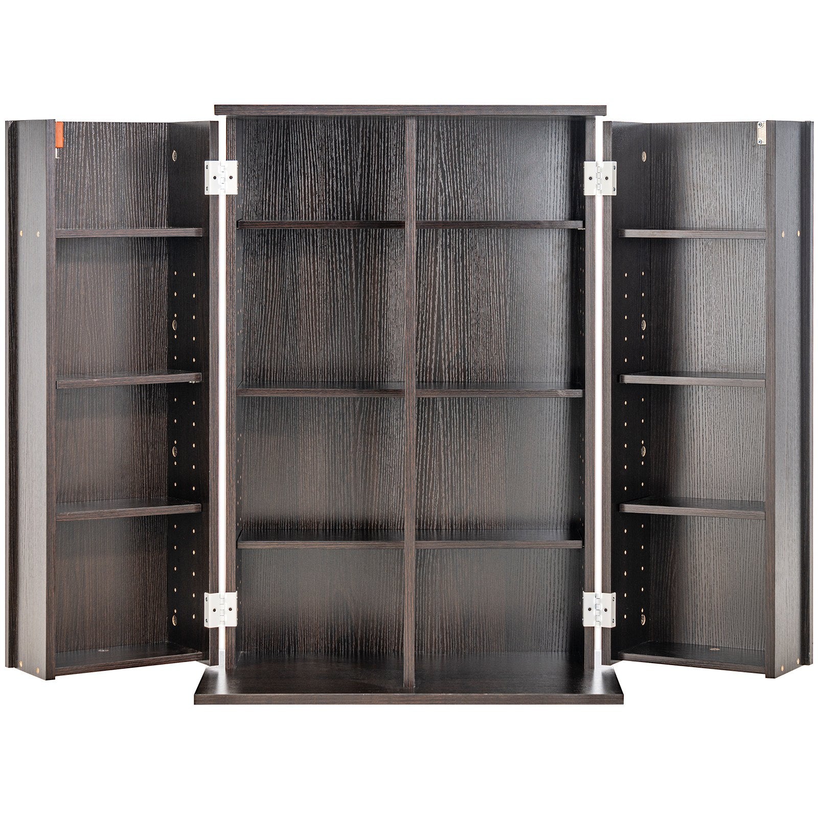 Espresso Media Storage Cabinet with Adjustable Shelves - Organize & Protect 576 CDs, DVDs, Games - Anti-Tip Design, Multi-Functional, Easy Assembly