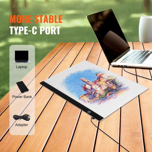 Ultra-Thin B4 LED Light Pad for Artists - Portable USB Light Box for Tracing, Diamond Painting, Animation, Sketching, and Stenciling