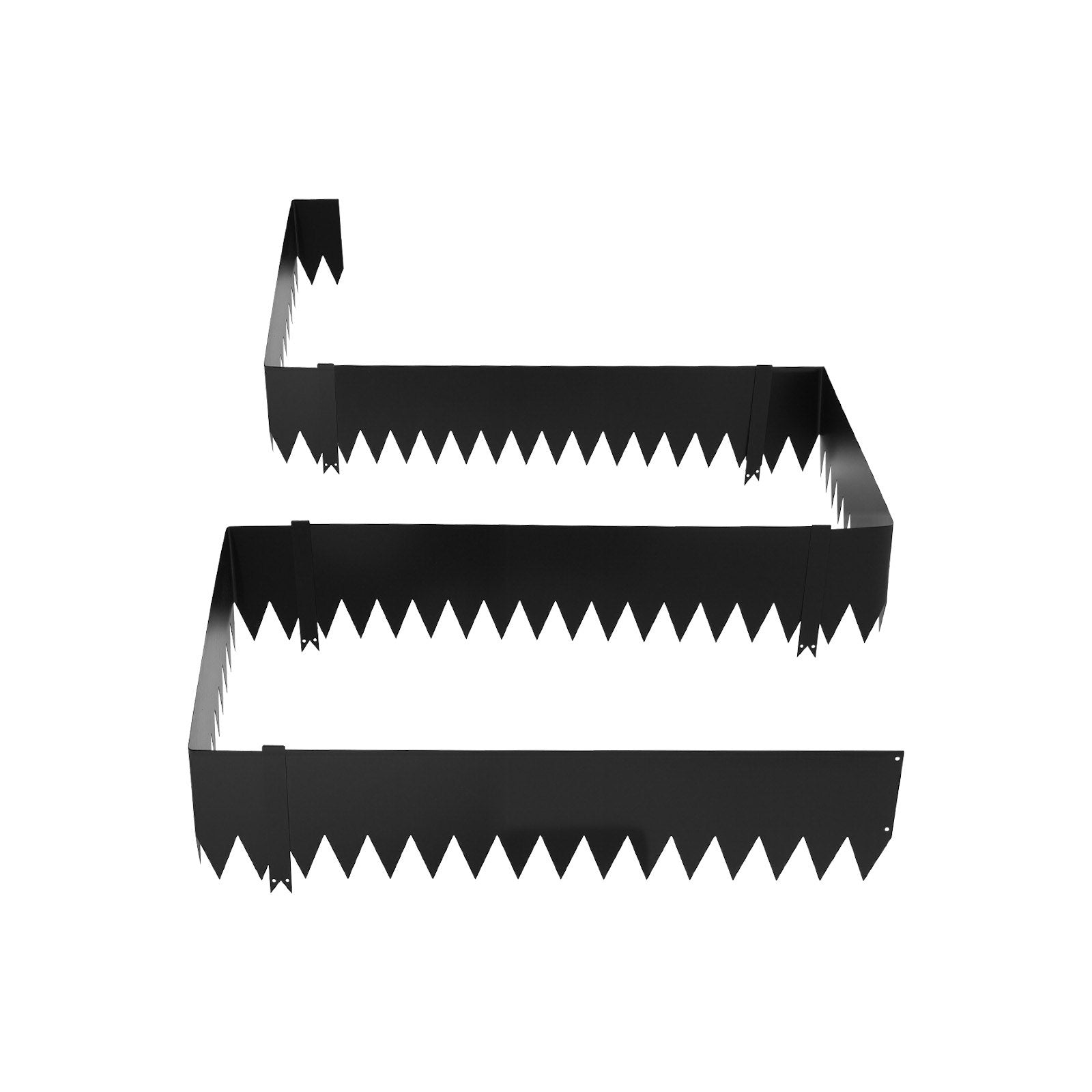 Heavy Duty Galvanized Steel Landscape Edging 24-Pack, 40x8 Inch with 26 Mounting Clips for Garden Borders, Flower Beds, Pathways, Black