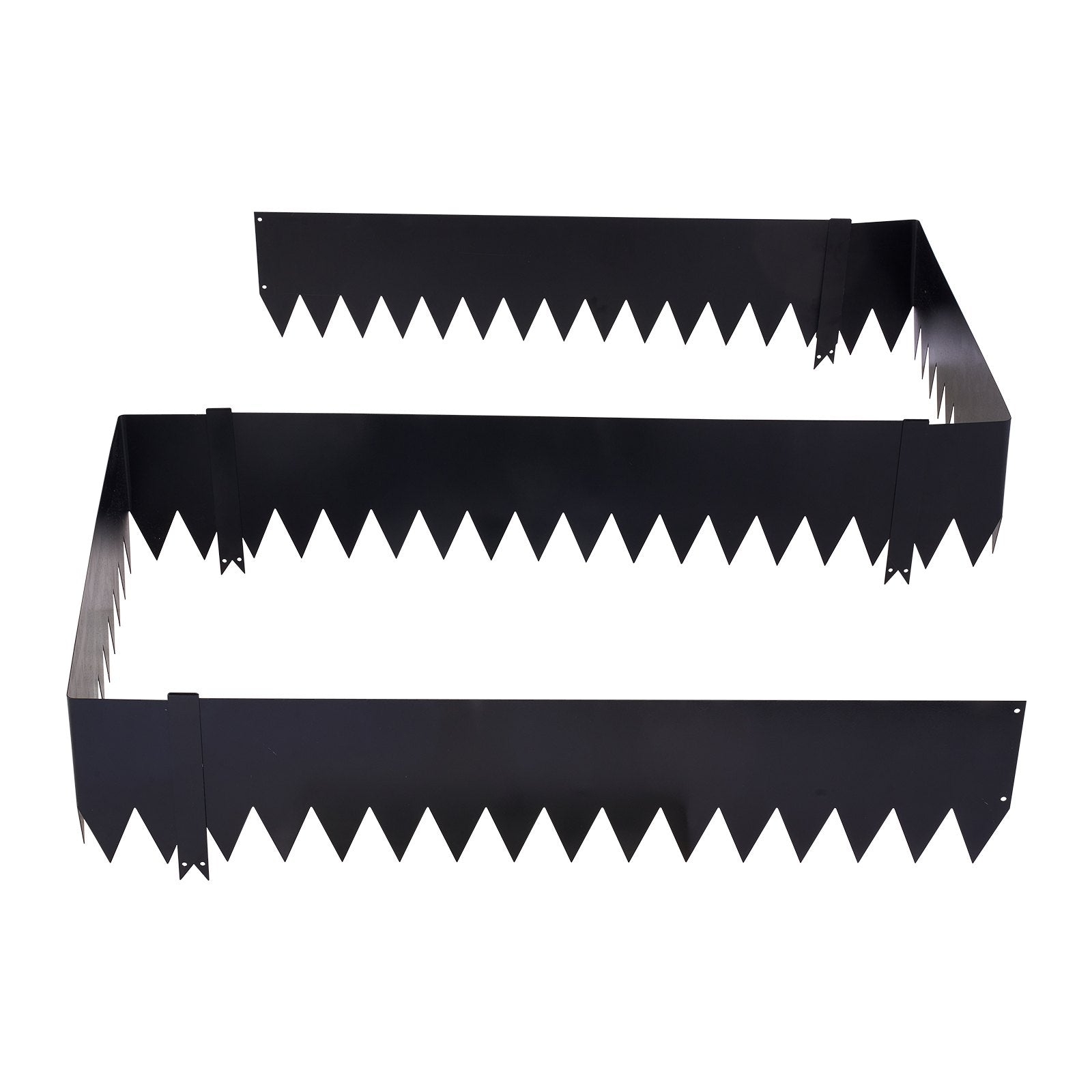 Durable Black Galvanized Steel Landscape Edging, 6-Pack - 40x10 Inch with Wavy Teeth, Perfect for Garden Borders and Pathways, Easy Installation