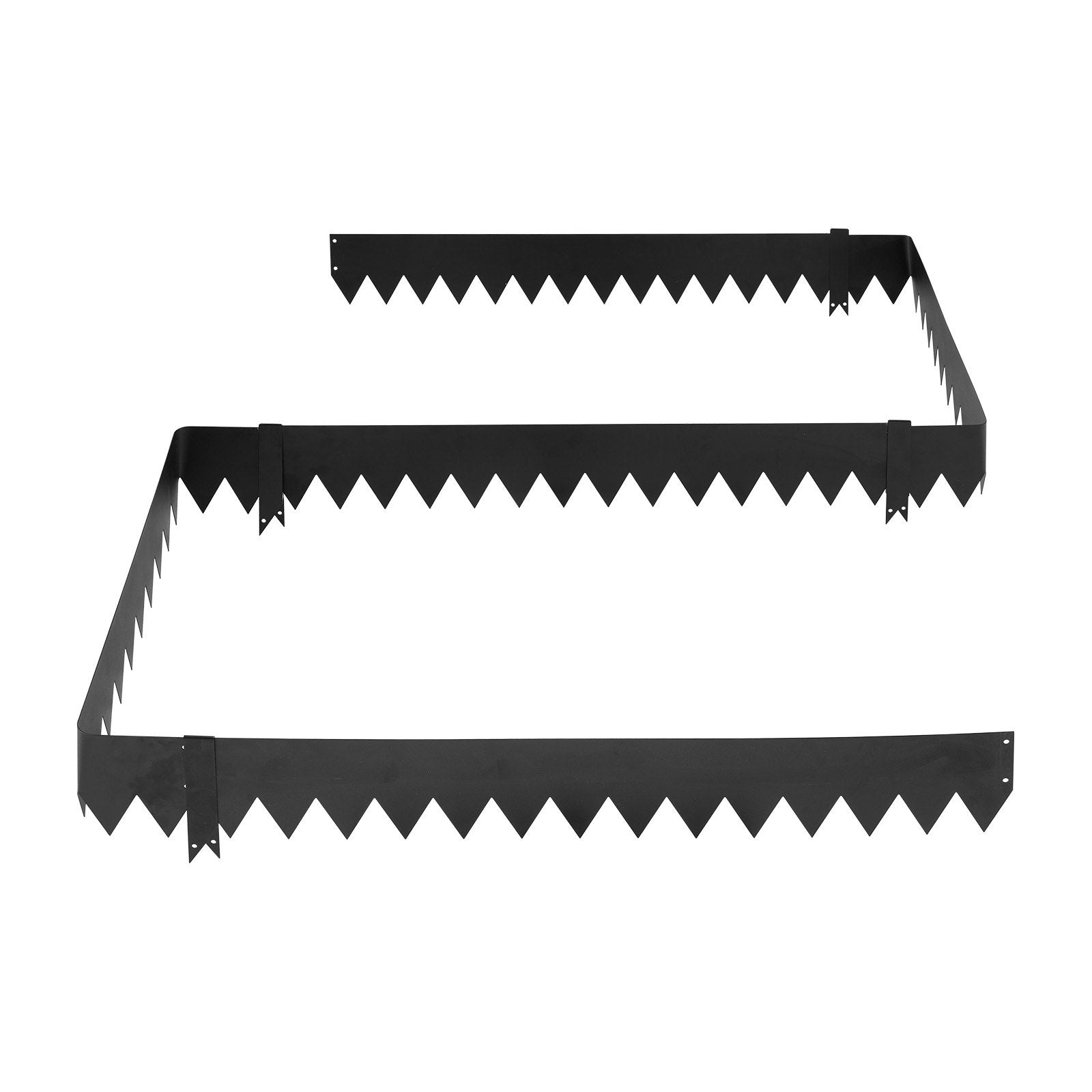 Heavy Duty Galvanized Steel Landscape Edging, 12-Pack with 14 Clips, 40x6 Inch Metal Border for Gardens, Flower Beds, Pathways, Black
