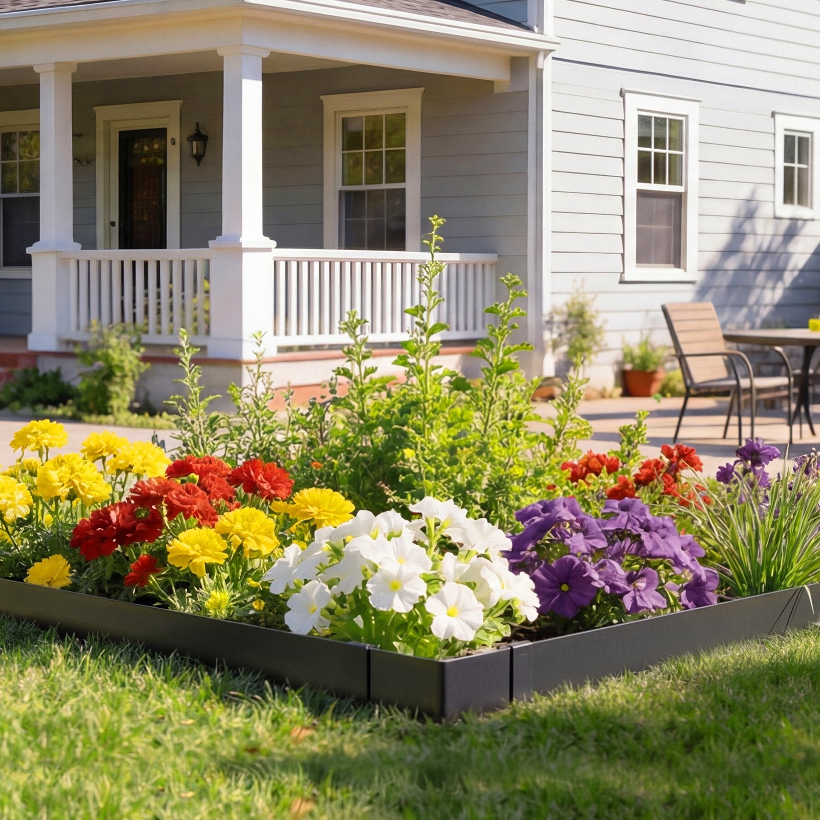 Heavy Duty Galvanized Steel Garden Edging, 10-Pack, 40x4.5 Inch with 11 Clips for Landscaping, Flower Beds, and Yard Pathways, Black Border