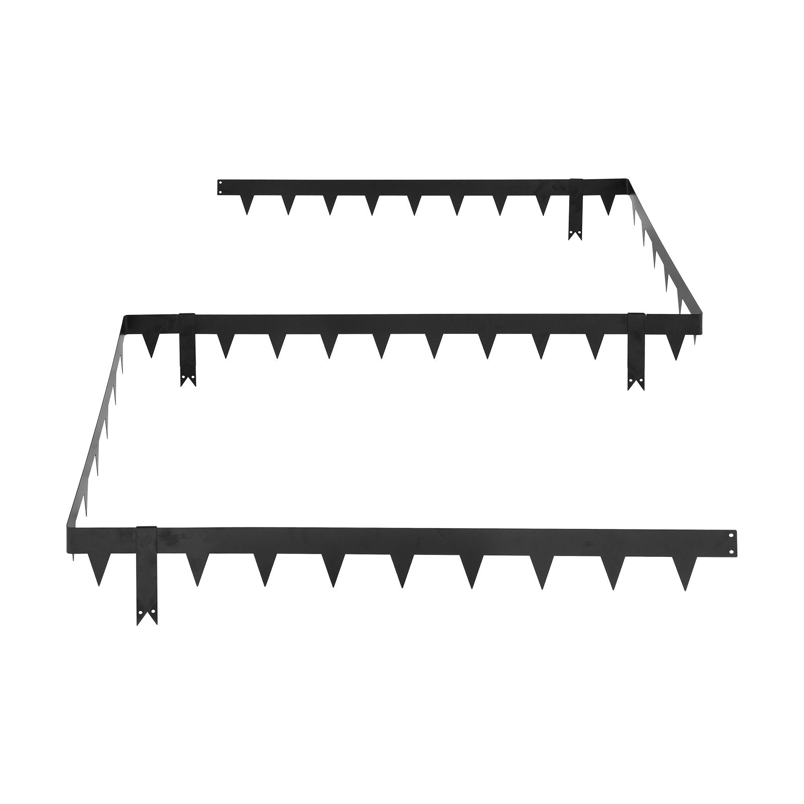 Heavy Duty Galvanized Steel Garden Edging, 10-Pack, 40x4.5 Inch with 11 Clips for Landscaping, Flower Beds, and Yard Pathways, Black Border