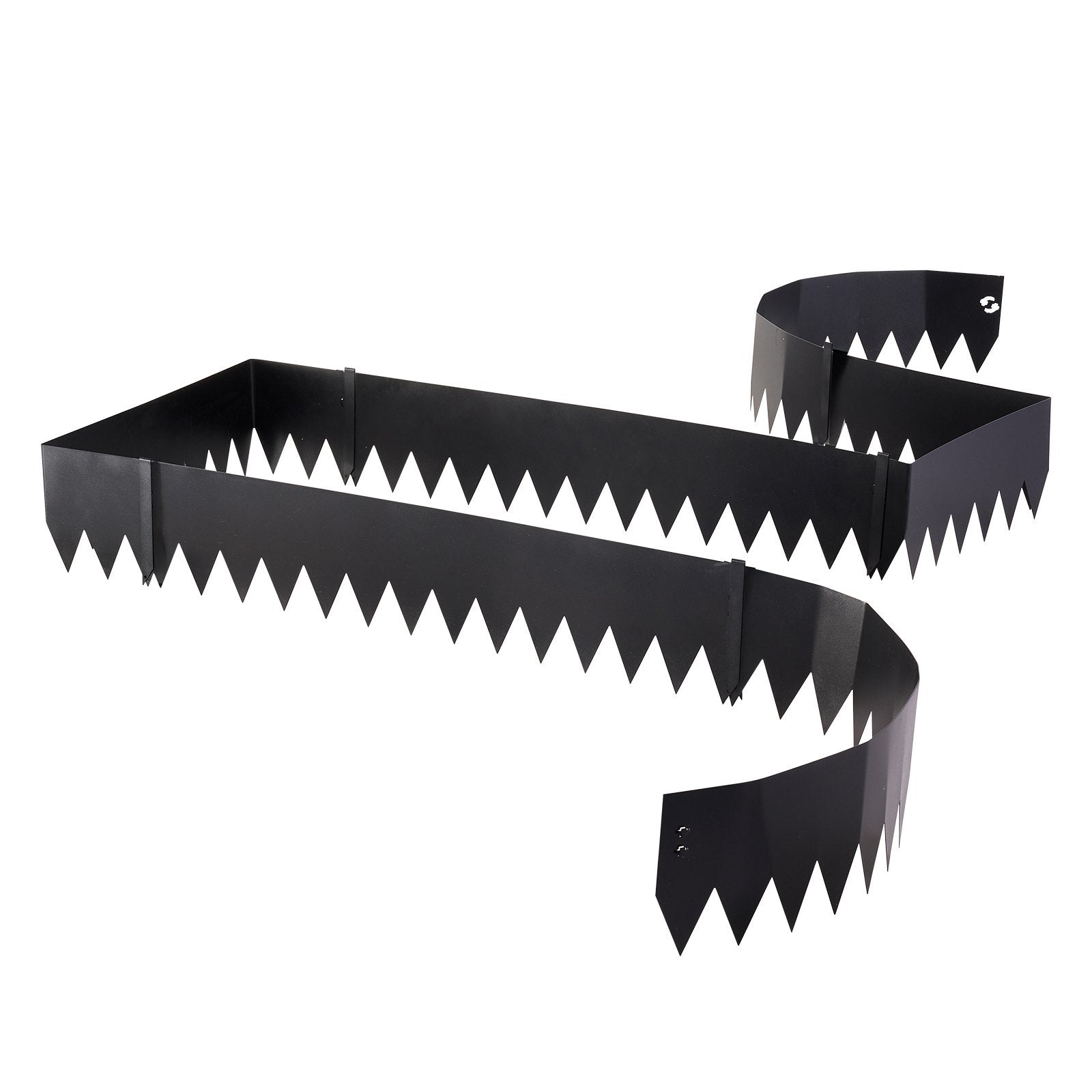 Galvanized Steel Garden Edging 6-Pack, 40x8 Inch, Bendable Metal Border for Flower Bed, Yard Pathway, Quick Install, Black Finish