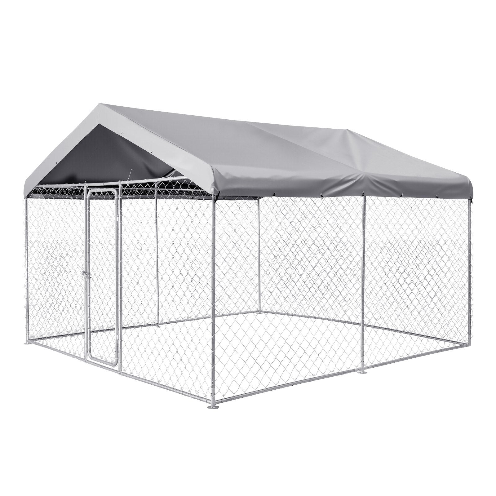 Spacious Outdoor Dog Kennel 9.84 x 9.84 x 7.05 ft with Secure Lock, UV-Resistant Roof, Waterproof & Heavy Duty Pet Crate for Large Dogs