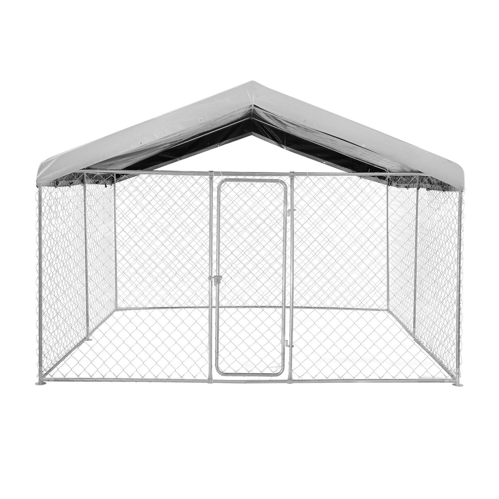 Spacious Outdoor Dog Kennel 9.84 x 9.84 x 7.05 ft with Secure Lock, UV-Resistant Roof, Waterproof & Heavy Duty Pet Crate for Large Dogs