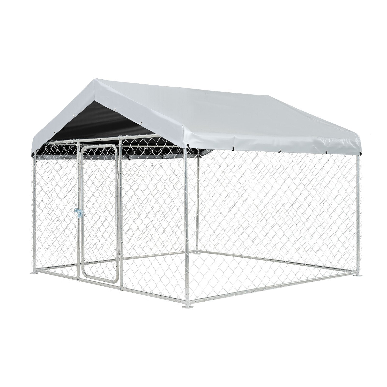 Spacious Outdoor Dog Kennel with Secure Lock, Weatherproof Roof, Heavy Duty Cage for Large Dogs - All-Weather, UV-Resistant, Easy Install