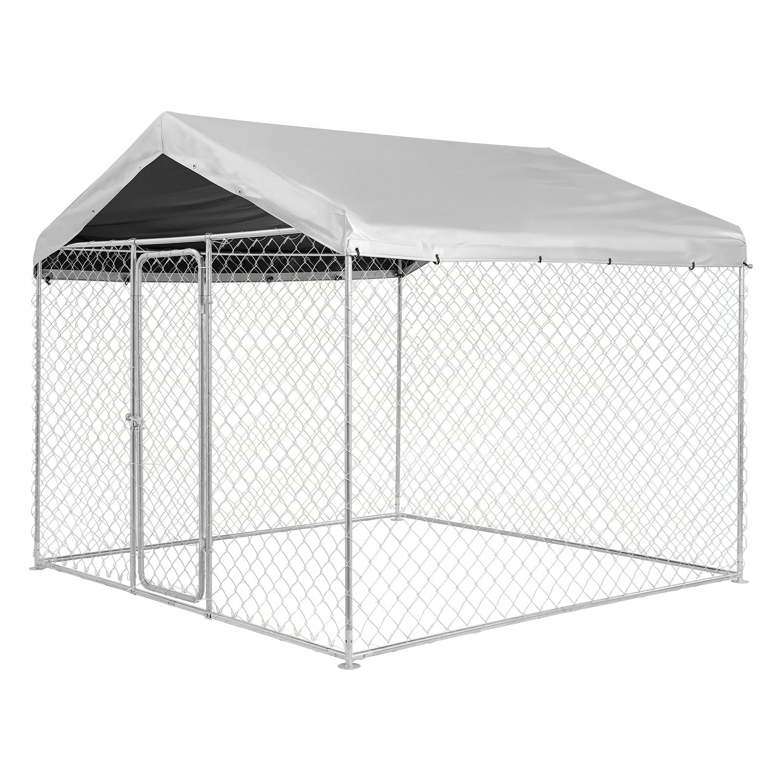 Spacious & Secure Outdoor Dog Kennel 7.55 x 7.55 x 7.05 ft with Lock, UV-Resistant Waterproof Roof, Heavy Duty Cage for Large Dogs, Weatherproof Pet Enclosure