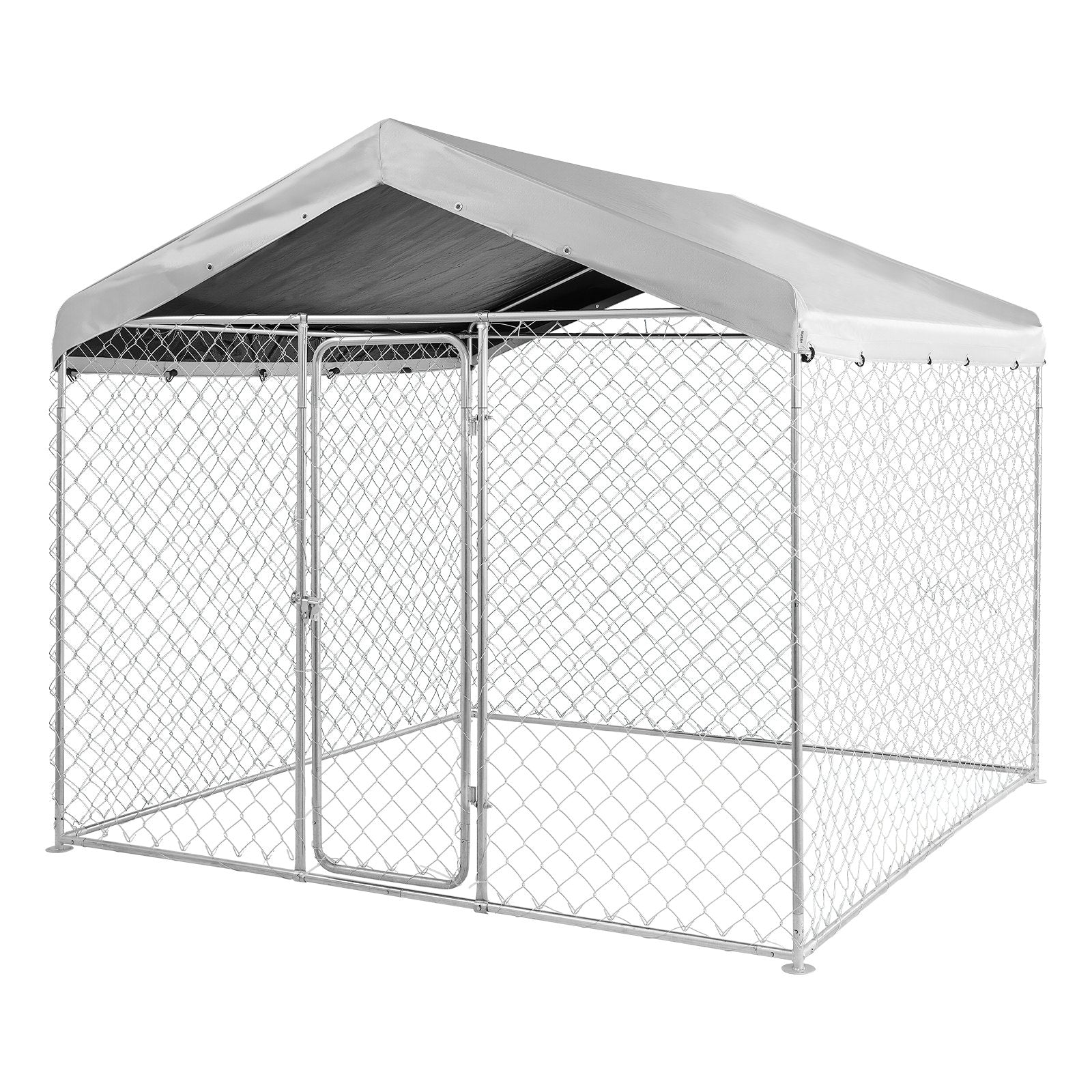 Spacious & Secure Outdoor Dog Kennel 7.55 x 7.55 x 7.05 ft with Lock, UV-Resistant Waterproof Roof, Heavy Duty Cage for Large Dogs, Weatherproof Pet Enclosure