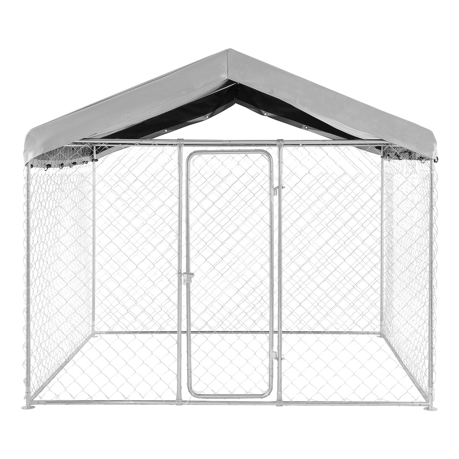Spacious & Secure Outdoor Dog Kennel 7.55 x 7.55 x 7.05 ft with Lock, UV-Resistant Waterproof Roof, Heavy Duty Cage for Large Dogs, Weatherproof Pet Enclosure