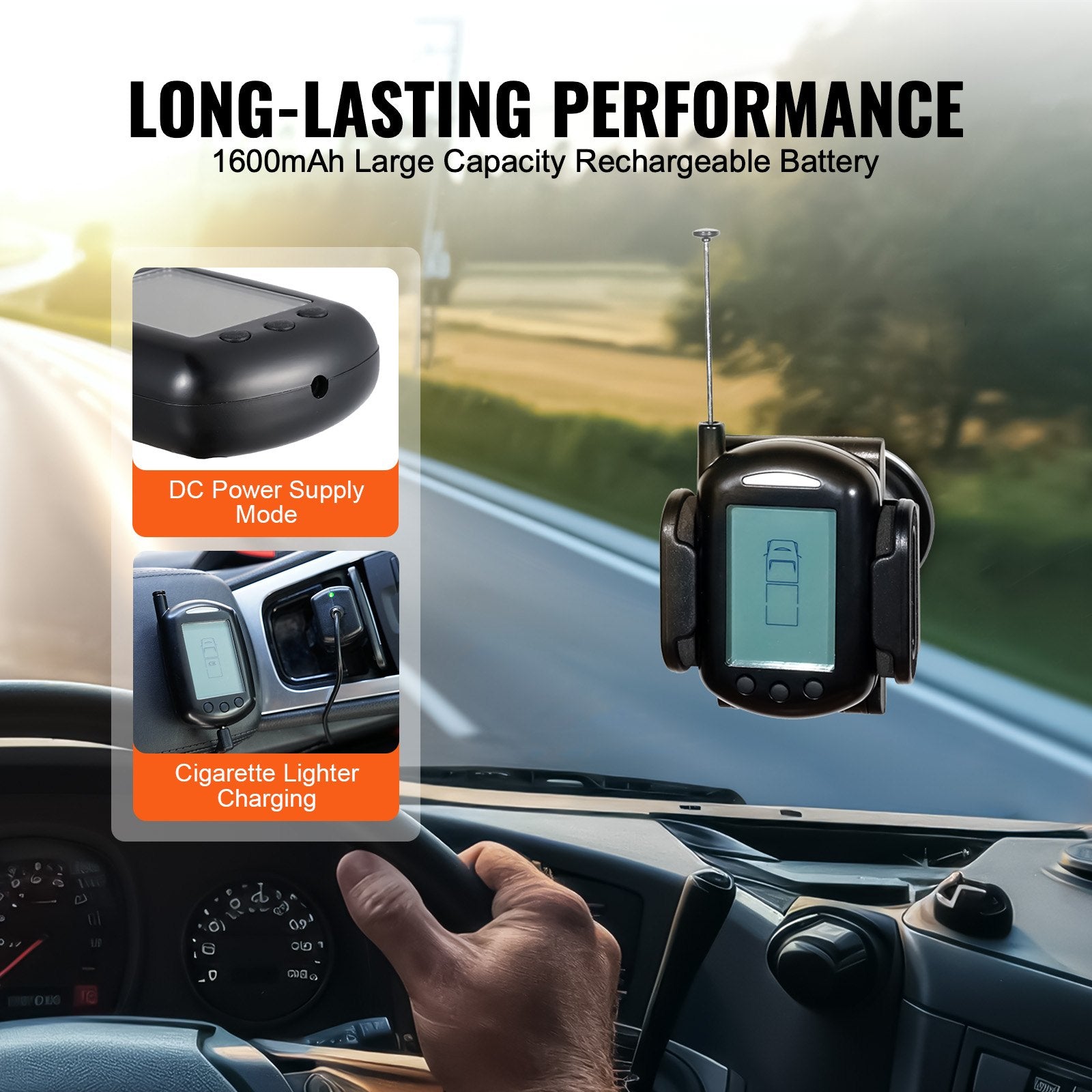 Universal Wireless RV Tire Pressure Monitoring System with 6 Durable Waterproof Sensors, 0-199 PSI, Real-Time Display & 7 Alarm Modes