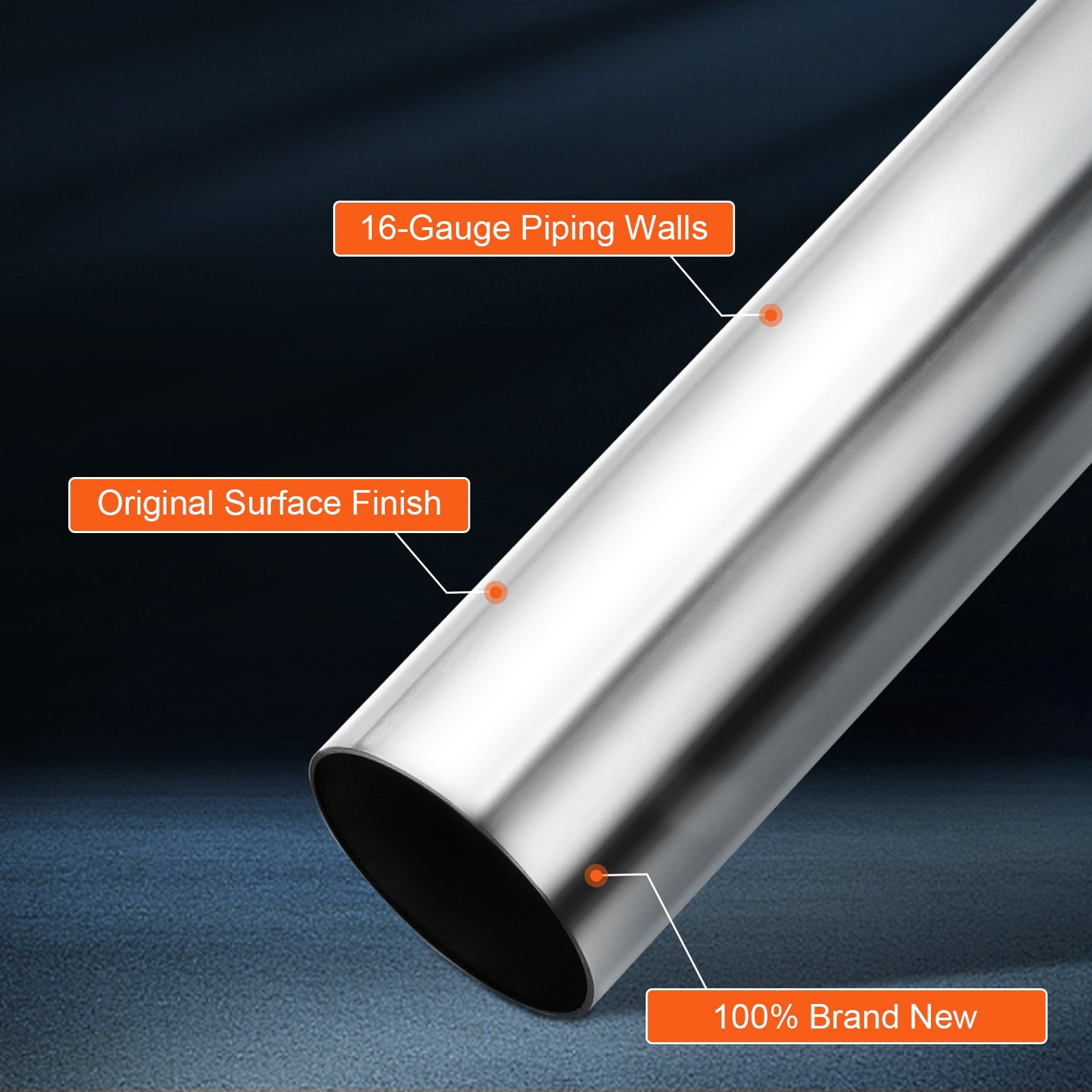 Universal DIY 8-Piece Stainless Steel Exhaust Kit with Slip-Fit Joint, Rust-Proof Tubes for Garage, Auto Repair, and Custom Sound Enhancement