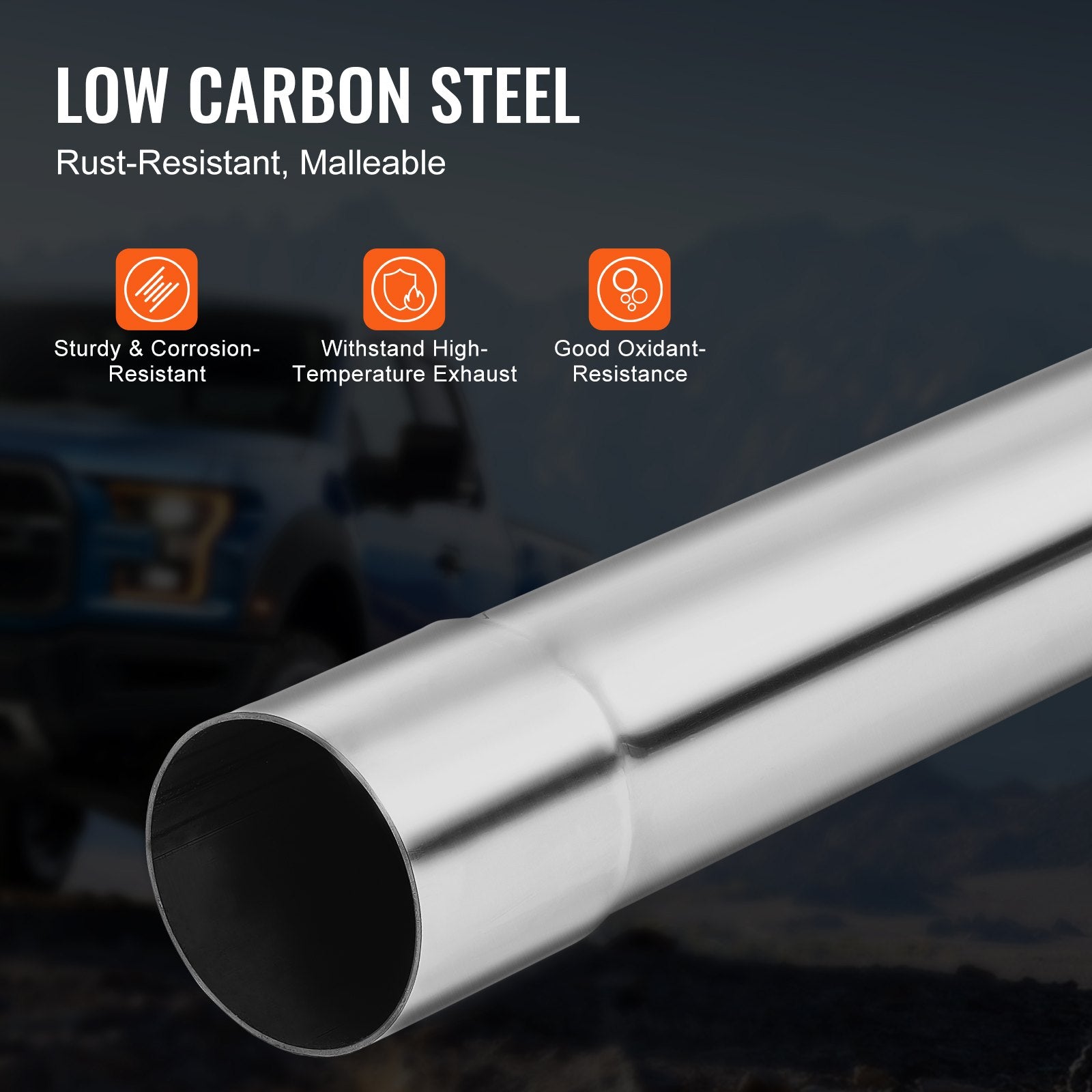 Universal 8-Piece Exhaust Kit with Slip-Fit Joint, Rust-Proof Galvanized Steel Pipes for Auto Repair, Garage, and 4S Stores, Enhanced Efficiency