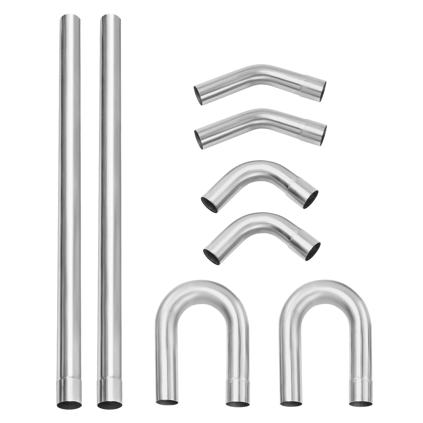 Universal 8-Piece Exhaust Kit with Slip-Fit Joint, Rust-Proof Galvanized Steel Pipes for Auto Repair, Garage, and 4S Stores, Enhanced Efficiency