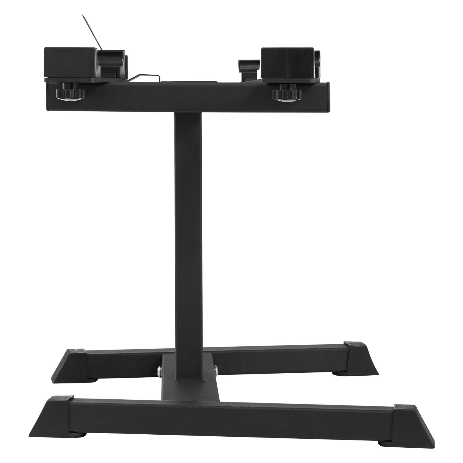 Compact Adjustable Dumbbell Stand with Media Rack - Sturdy Home Gym Weight Holder for Safe, Convenient Strength Training and Storage