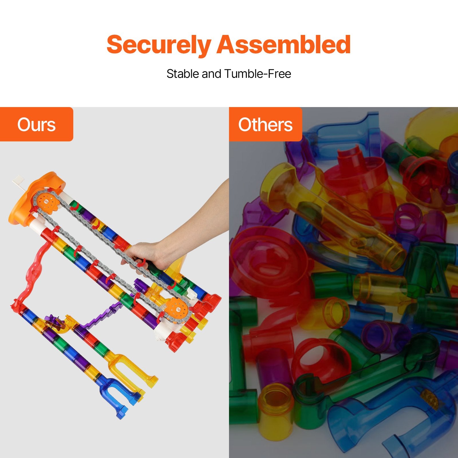 Motorized Marble Run Set for Kids 3+: 153 PCS Maze, 30 Marbles, STEM Educational Building Blocks, Brain Game, Race Track Toy