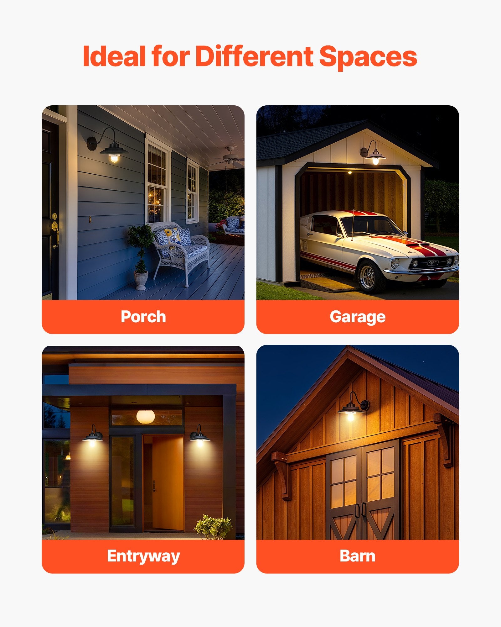 Stylish Solar Barn Light Set, Gooseneck Sconce with Motion Sensor & 3 Modes, Waterproof E27 Compatible for Porch, Garage, Farmhouse Decor
