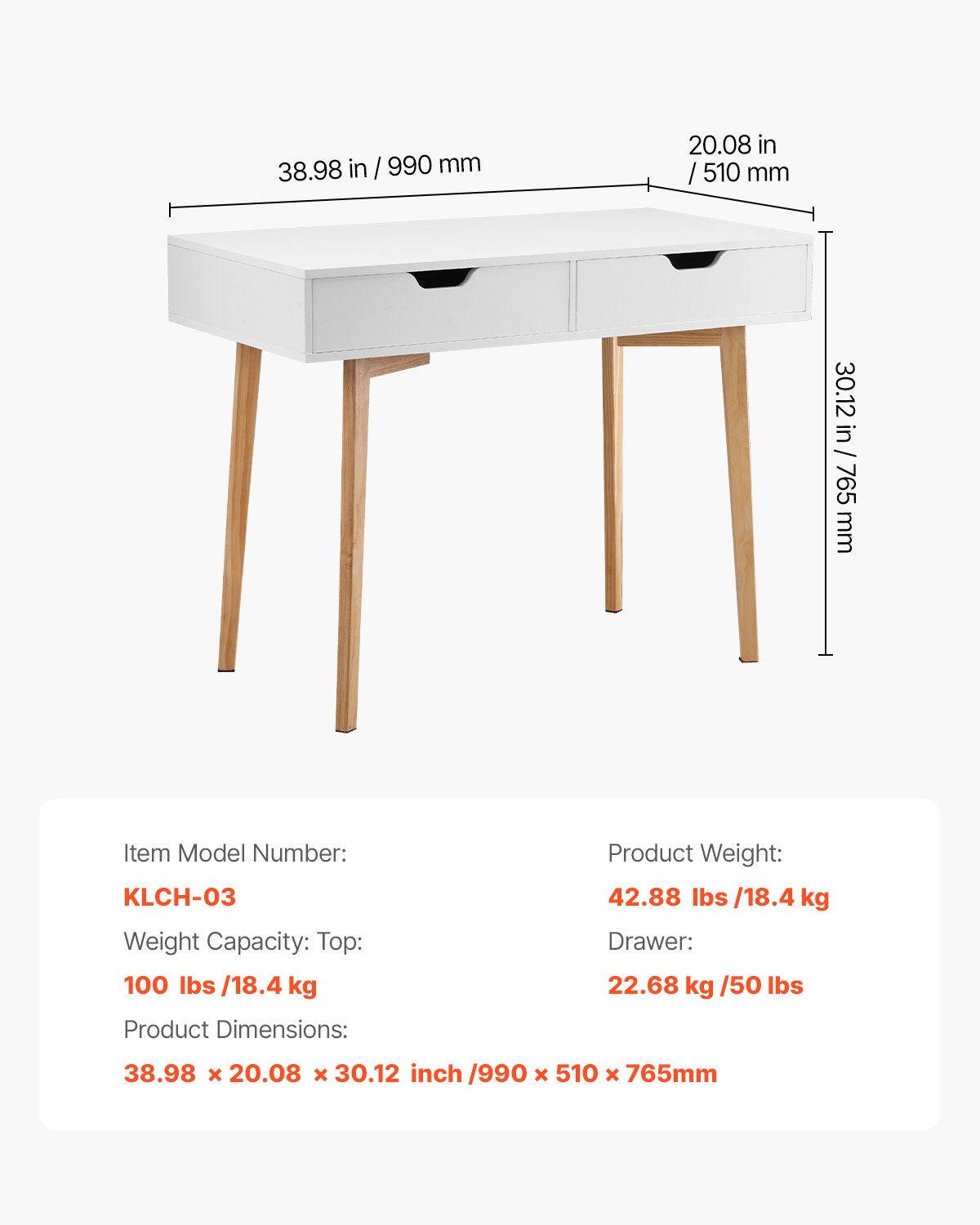 Compact Kids Desk with Storage Drawers, Wooden Study Table for Bedroom - Ideal for Drawing, Reading, Writing, Home Office, White & Wood Finish